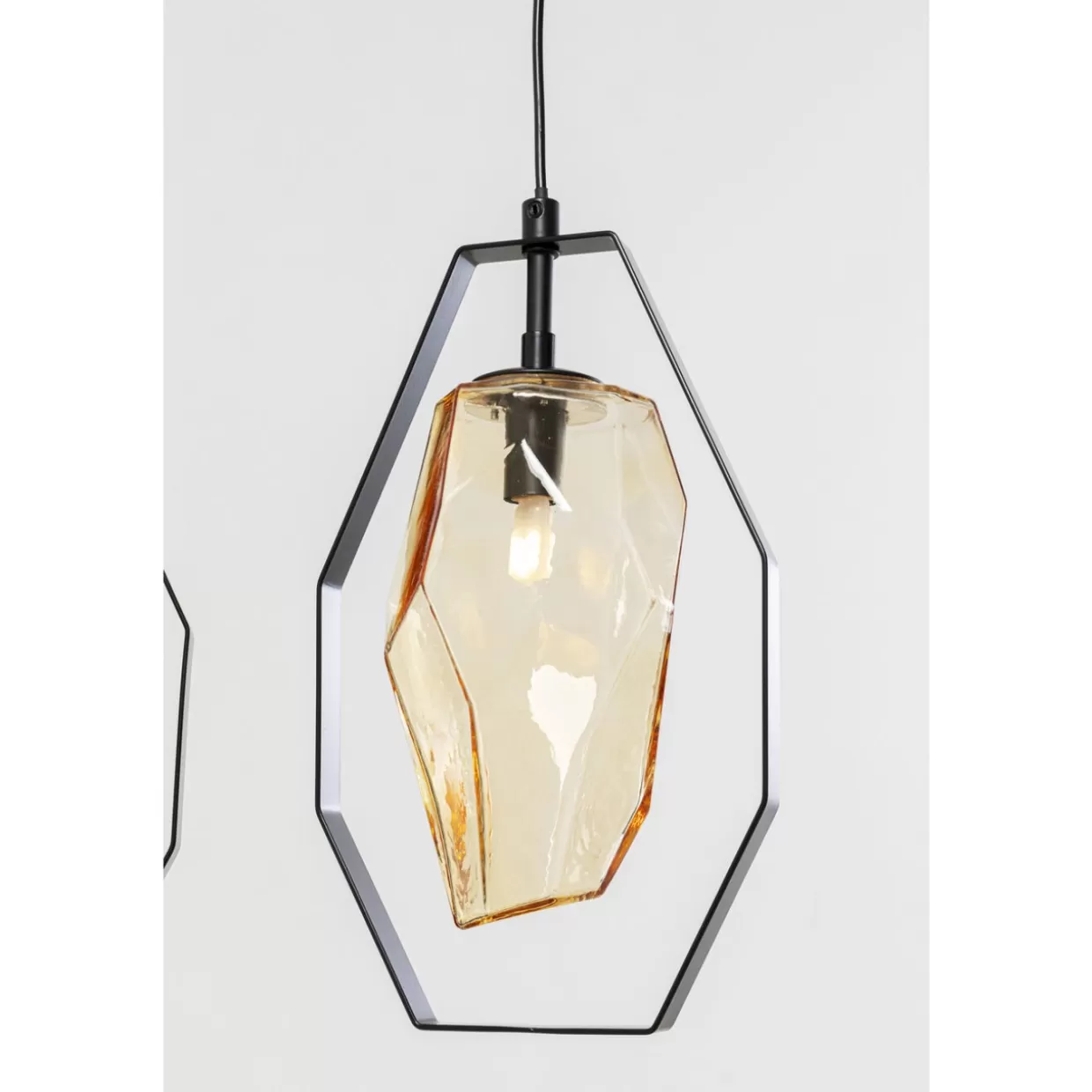 KARE Design - Elegante Lampada a Sospensione Diamond Fever per Sala da Pranzo, Colore Nero, 110 cm