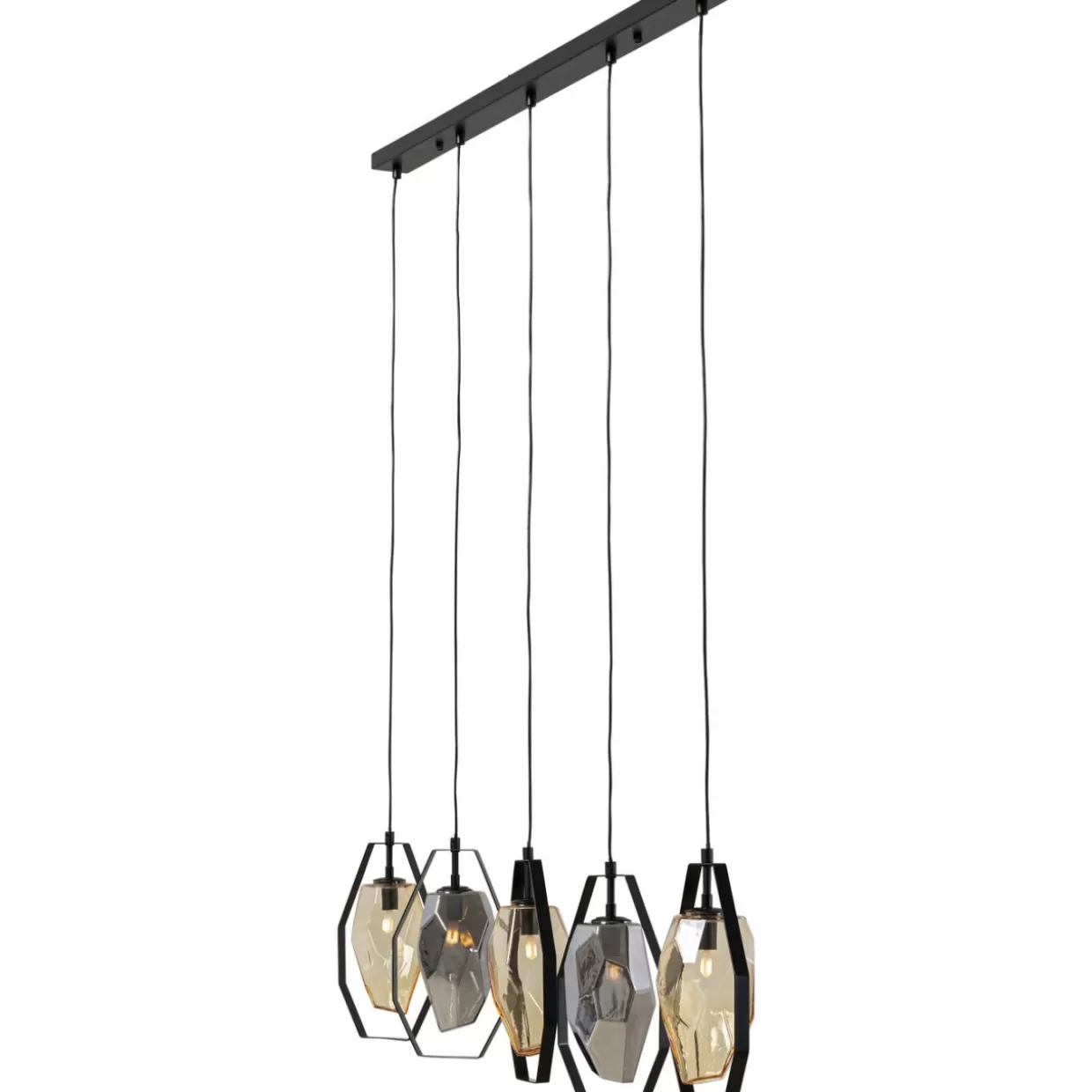 KARE Design - Elegante Lampada a Sospensione Diamond Fever per Sala da Pranzo, Colore Nero, 110 cm