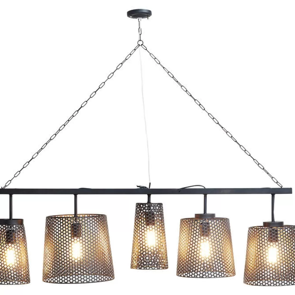 Plafoniera Elegante Design Moderno in Nero Opaco - Lampada Sospesa Cinque | KARE Collezione