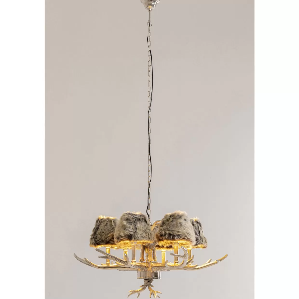 Lampadario Sospeso Huntsman 6 Luci - Design Industriale Elegante da KARE | Illuminazione Moderna per Interni con Struttura in Metallo e Vetro Opalino