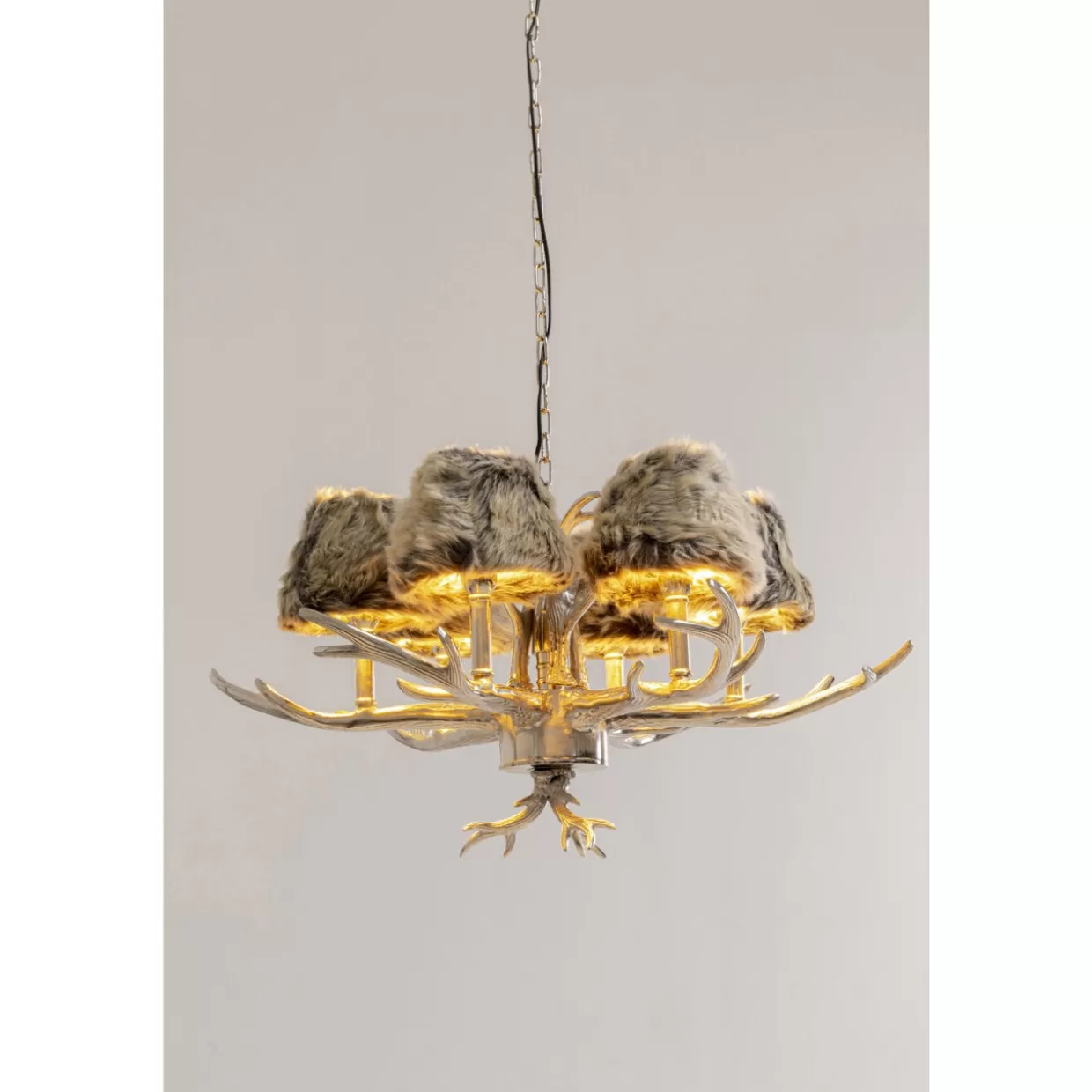 Lampadario Sospeso Huntsman 6 Luci - Design Industriale Elegante da KARE | Illuminazione Moderna per Interni con Struttura in Metallo e Vetro Opalino