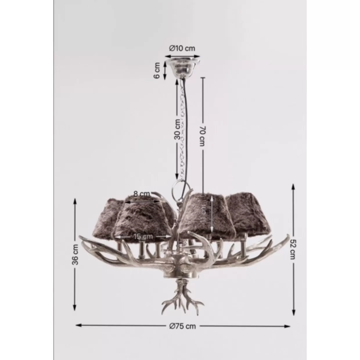 Lampadario Sospeso Huntsman 6 Luci - Design Industriale Elegante da KARE | Illuminazione Moderna per Interni con Struttura in Metallo e Vetro Opalino