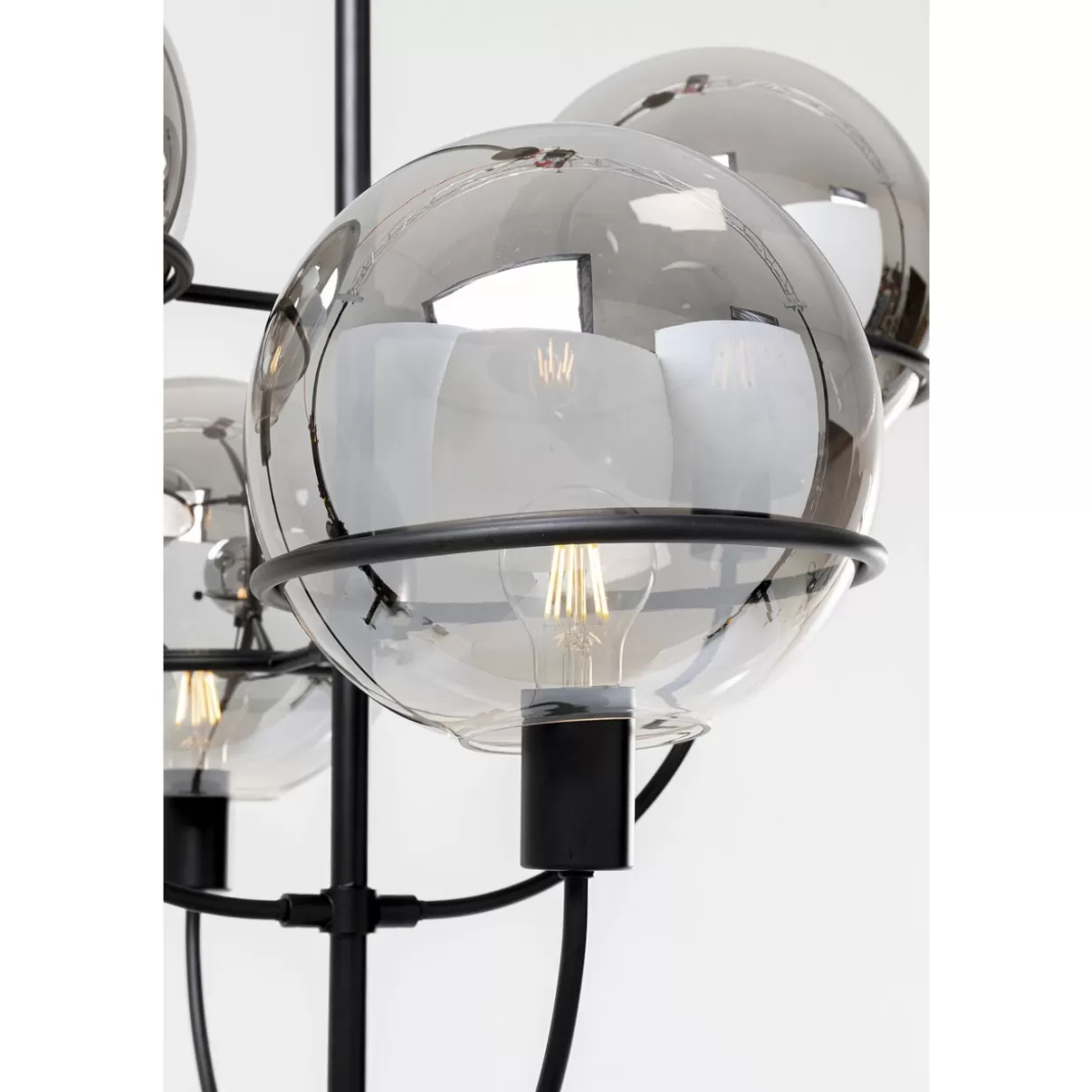 Lampada sospesa Lanterna Moderna KARE - Design industriale nero con 4 bracci illuminazione