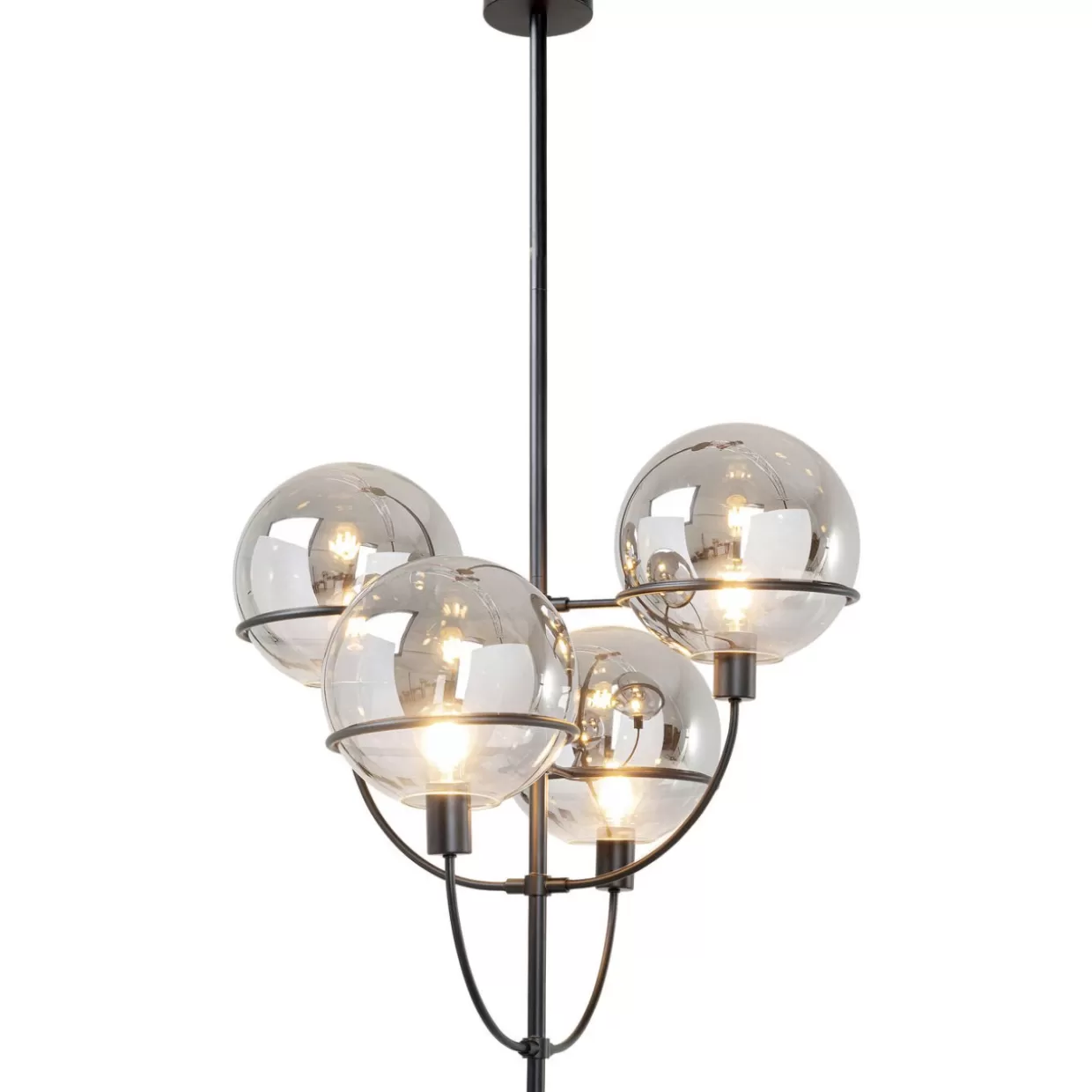 Lampada sospesa Lanterna Moderna KARE - Design industriale nero con 4 bracci illuminazione