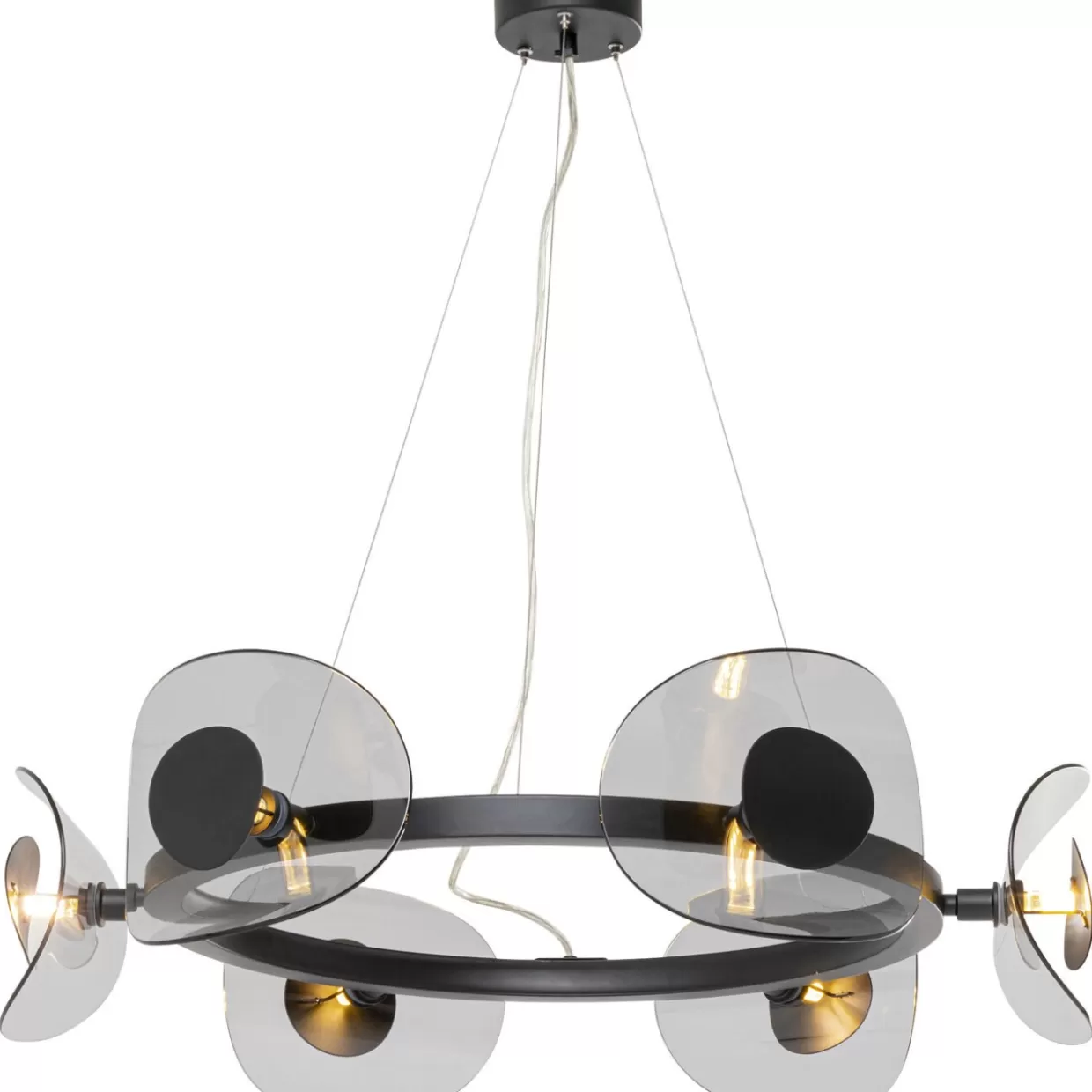 Lampada a sospensione Mariposa KARE Design - Elegante modello fumé nero con struttura da 81 cm