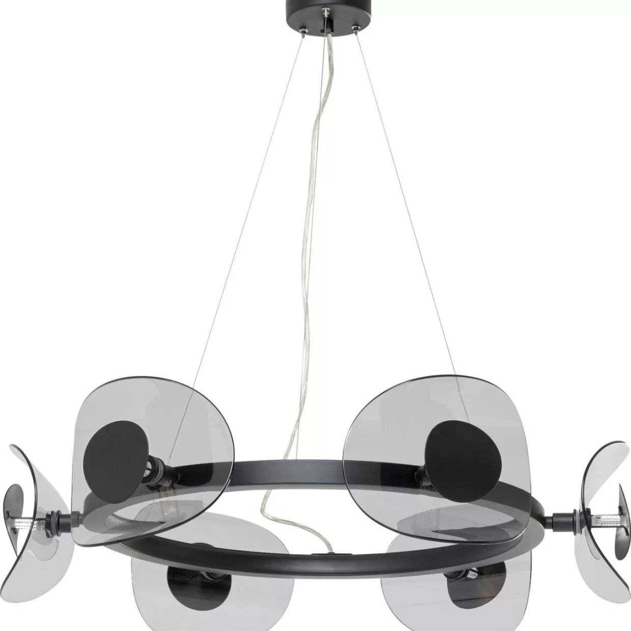 Lampada a sospensione Mariposa KARE Design - Elegante modello fumé nero con struttura da 81 cm