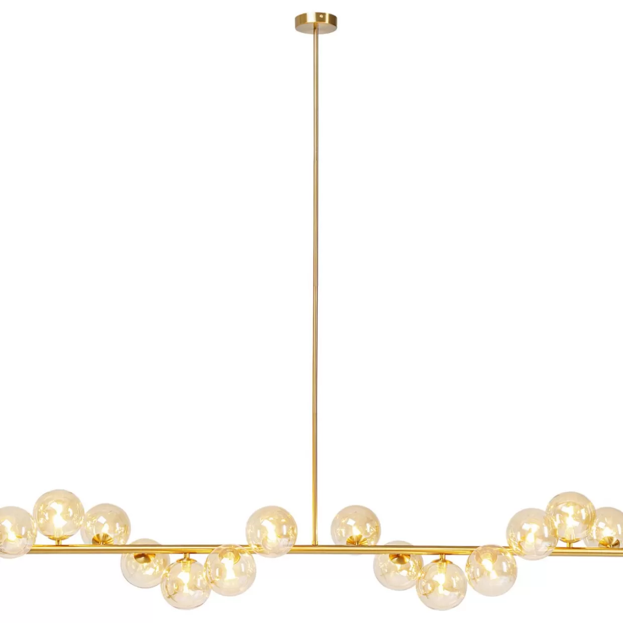 Lampada Sospesa Scala Balls con Decorazioni in Ottone Lucido - Design Moderno KARE | Plafoniera a 150 cm con Sfere Geometriche per Illuminazione Elegante