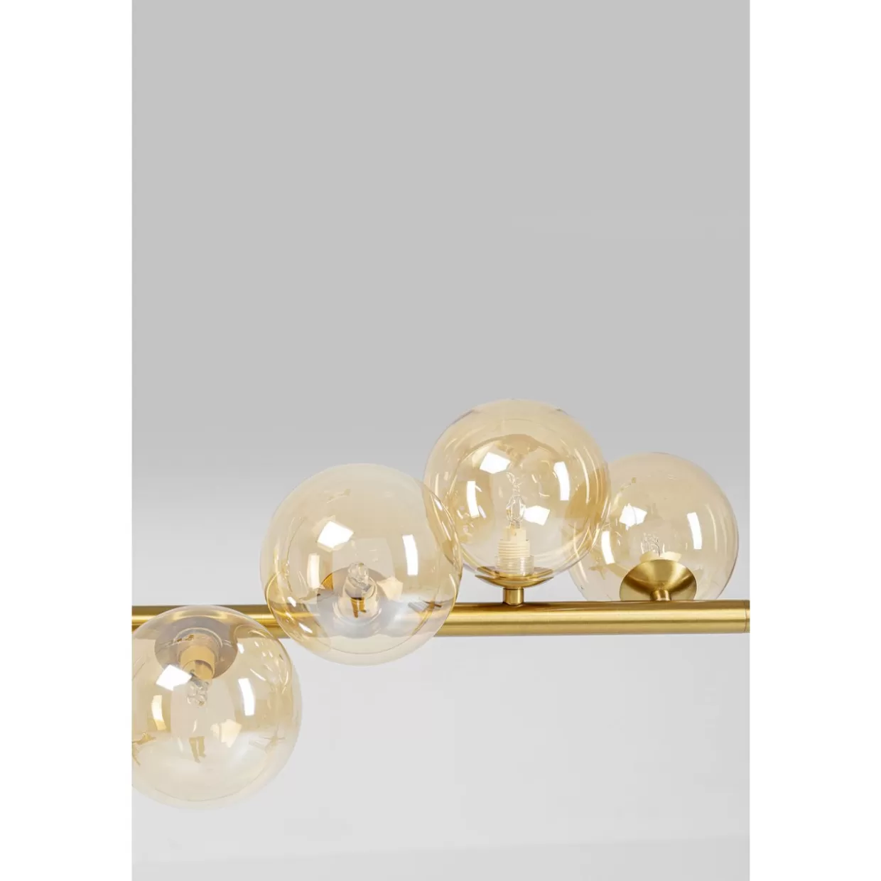 Lampada Sospesa Scala Balls con Decorazioni in Ottone Lucido - Design Moderno KARE | Plafoniera a 150 cm con Sfere Geometriche per Illuminazione Elegante