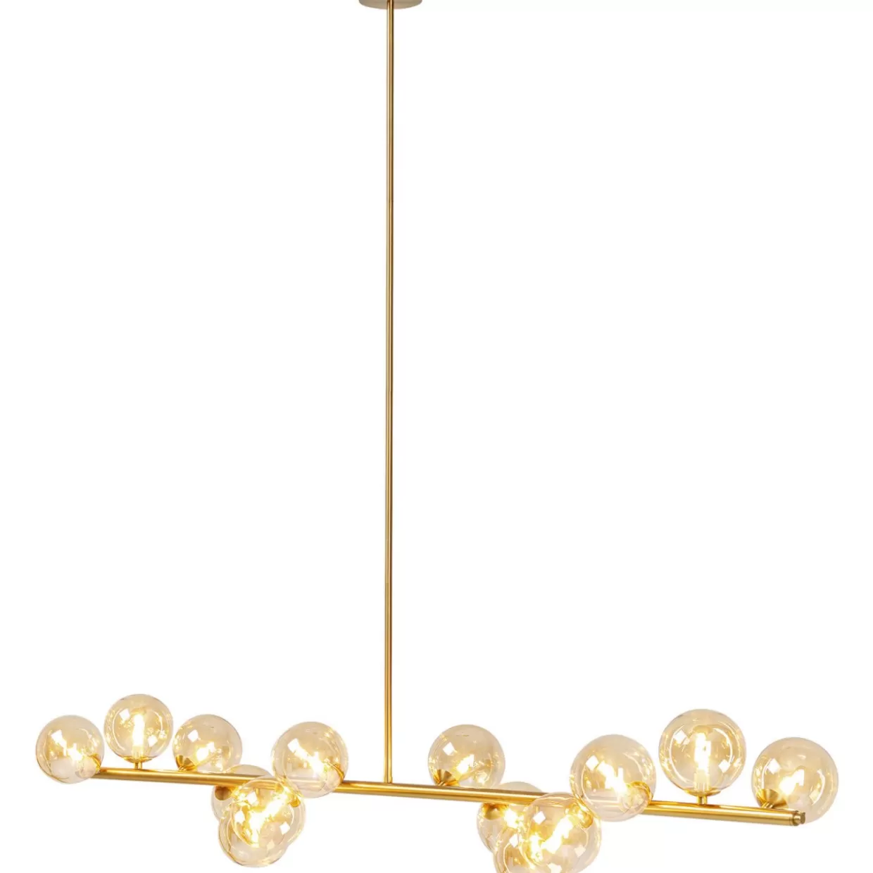 Lampada Sospesa Scala Balls con Decorazioni in Ottone Lucido - Design Moderno KARE | Plafoniera a 150 cm con Sfere Geometriche per Illuminazione Elegante