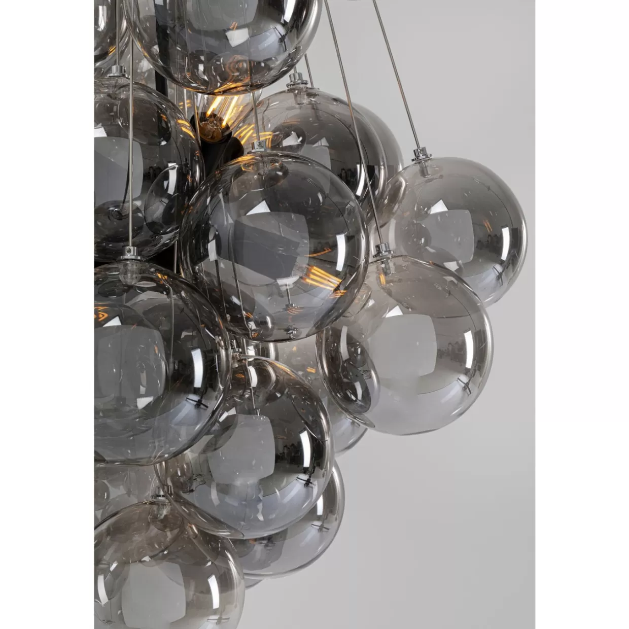 Lampada sospesa Snowballs in cromo lucido, diametro 50 cm - Design contemporaneo KARE