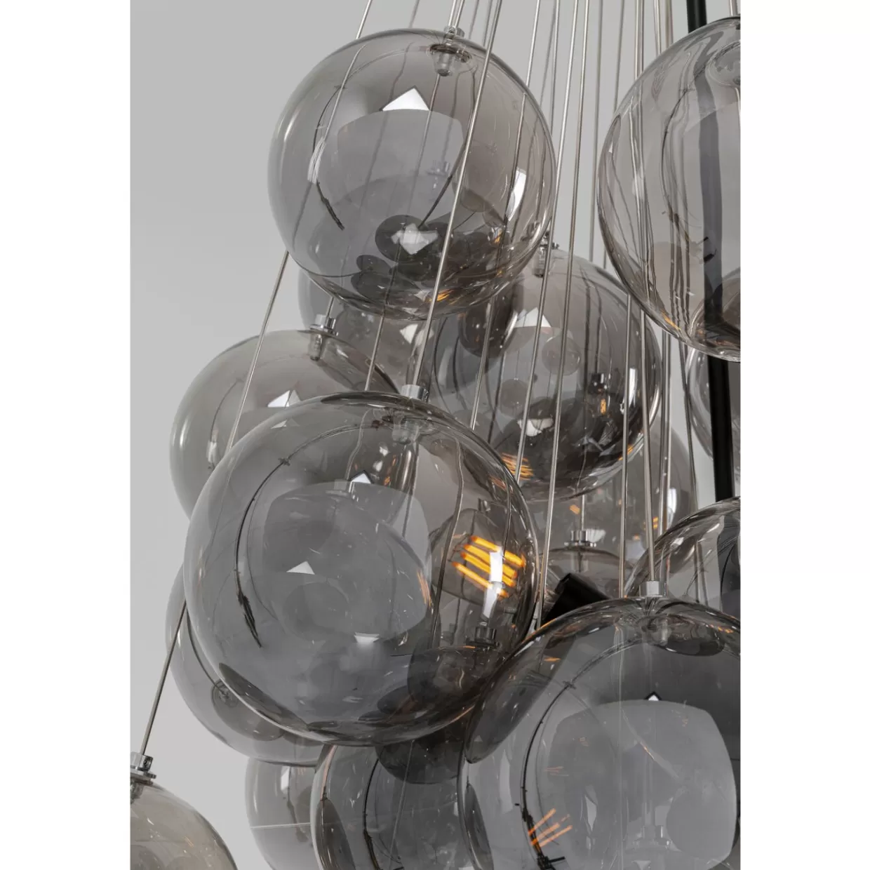 Lampada sospesa Snowballs in cromo lucido, diametro 50 cm - Design contemporaneo KARE