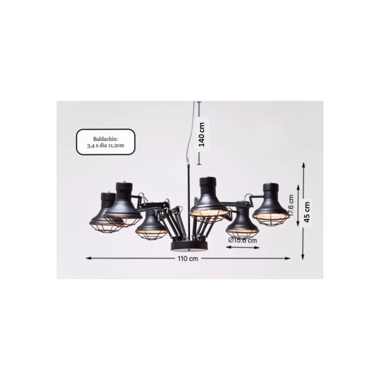 Lampada Sospesa Spider Design Moderno con 6 Bracci - Collezione KARE