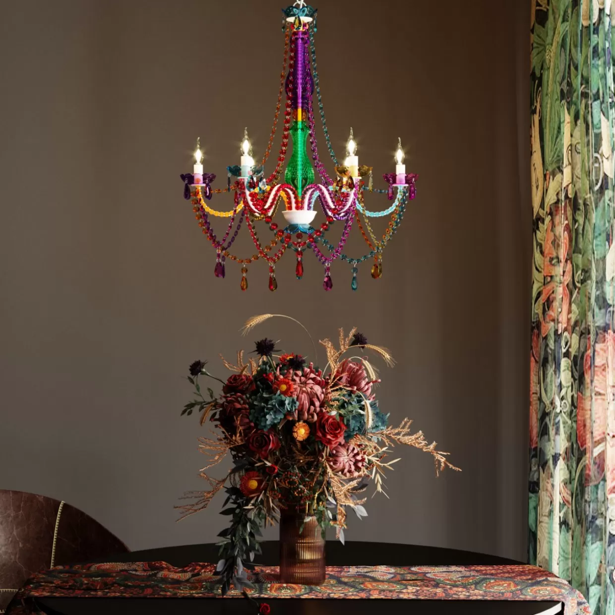 Lampadario a Sospensione KARE Design - Starlight Rainbow con Struttura Esagonale ed Effetto Prismatico

（：，，