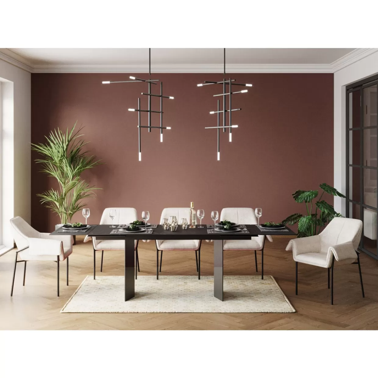 KARE Design - Lampada Sospesa Moderna con Stile a Bastoncini - Nero Opaco per Arredamento Contemporaneo