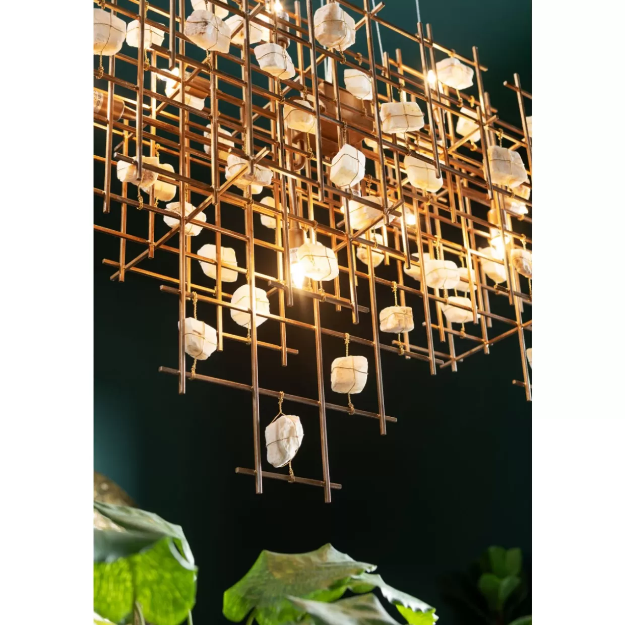 Lampada sospesa con elementi minerali - Design moderno KARE per arredi contemporanei