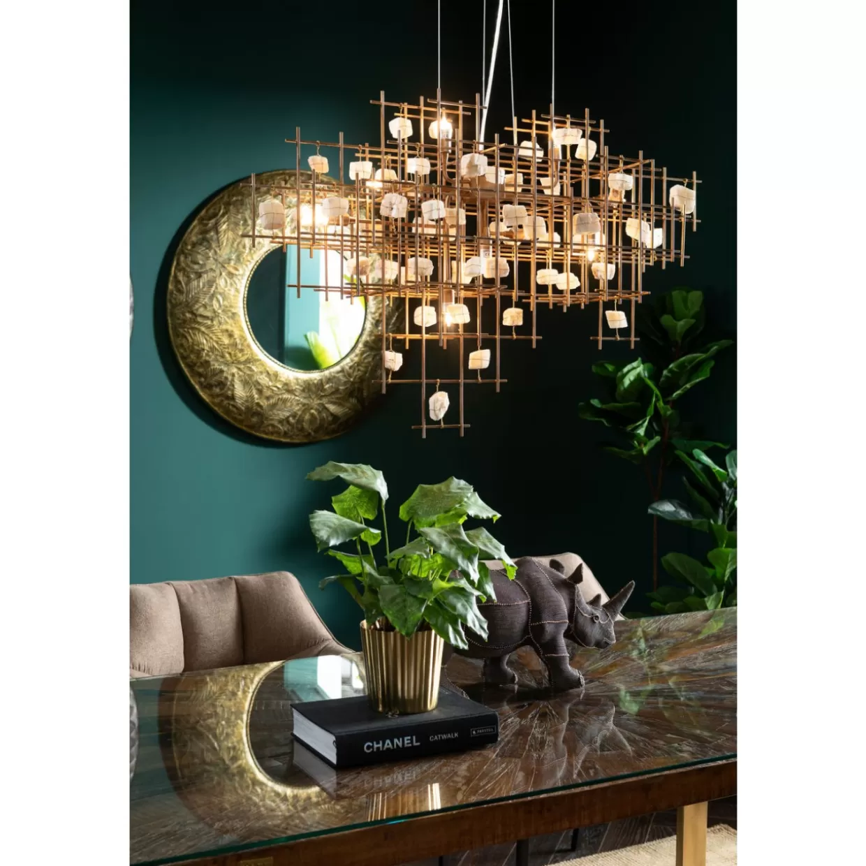 Lampada sospesa con elementi minerali - Design moderno KARE per arredi contemporanei