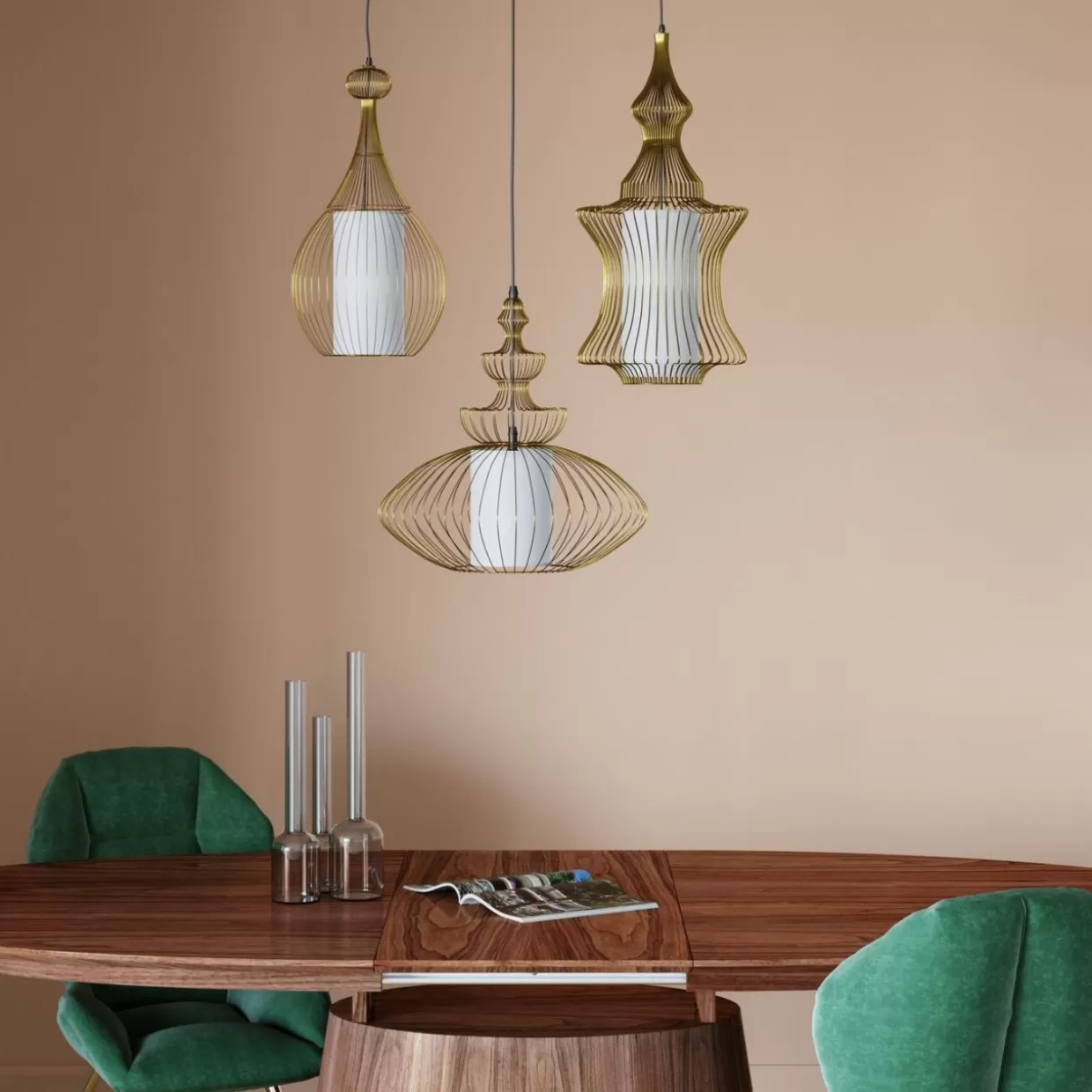 Lampada Sospesa Swing KARE Design - Ferro Battuto con Rifiniture Dorate, Illuminazione Elegante per Soggiorno o Camera da Letto