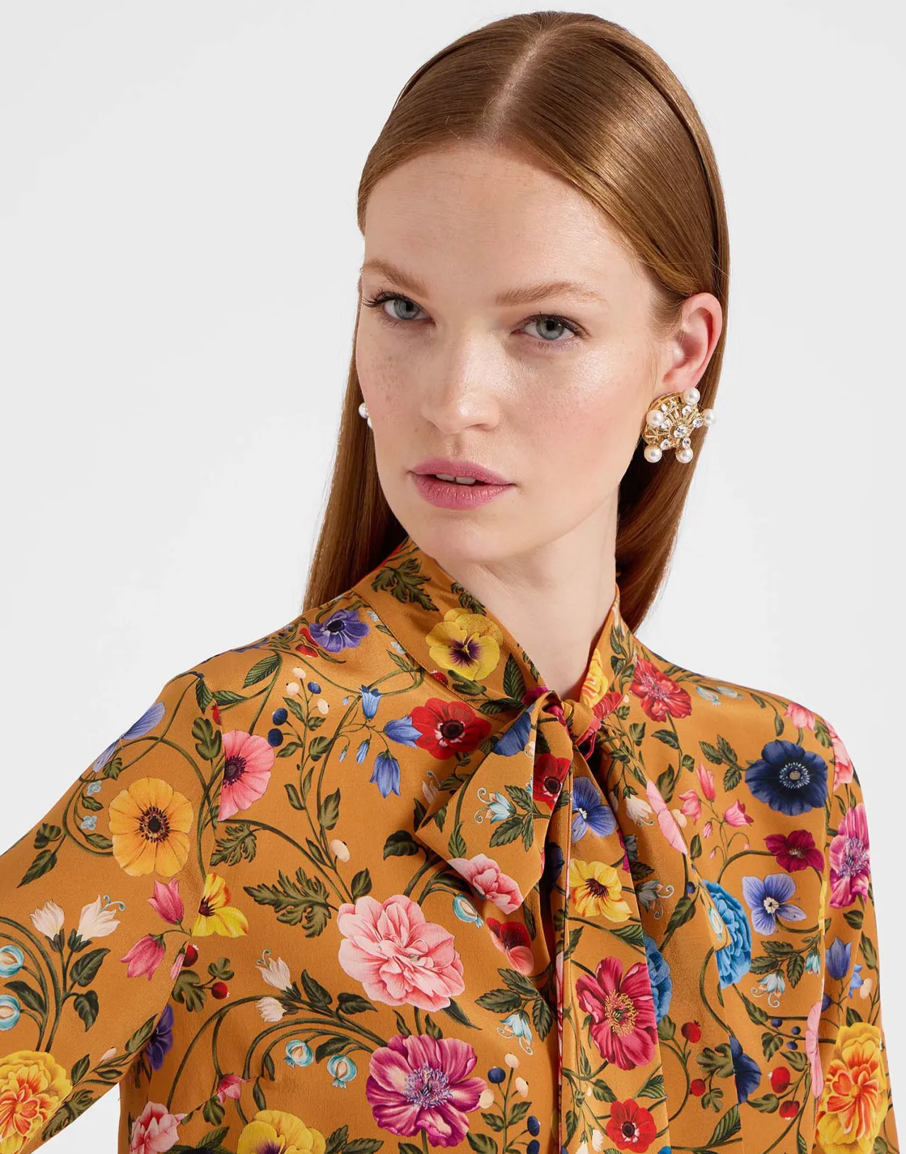 Offerta Speciale: TopBotticelli in Seta Crepe de Chine Ruggine con Polso Elegante - La DoubleJ Collection Esclusiva