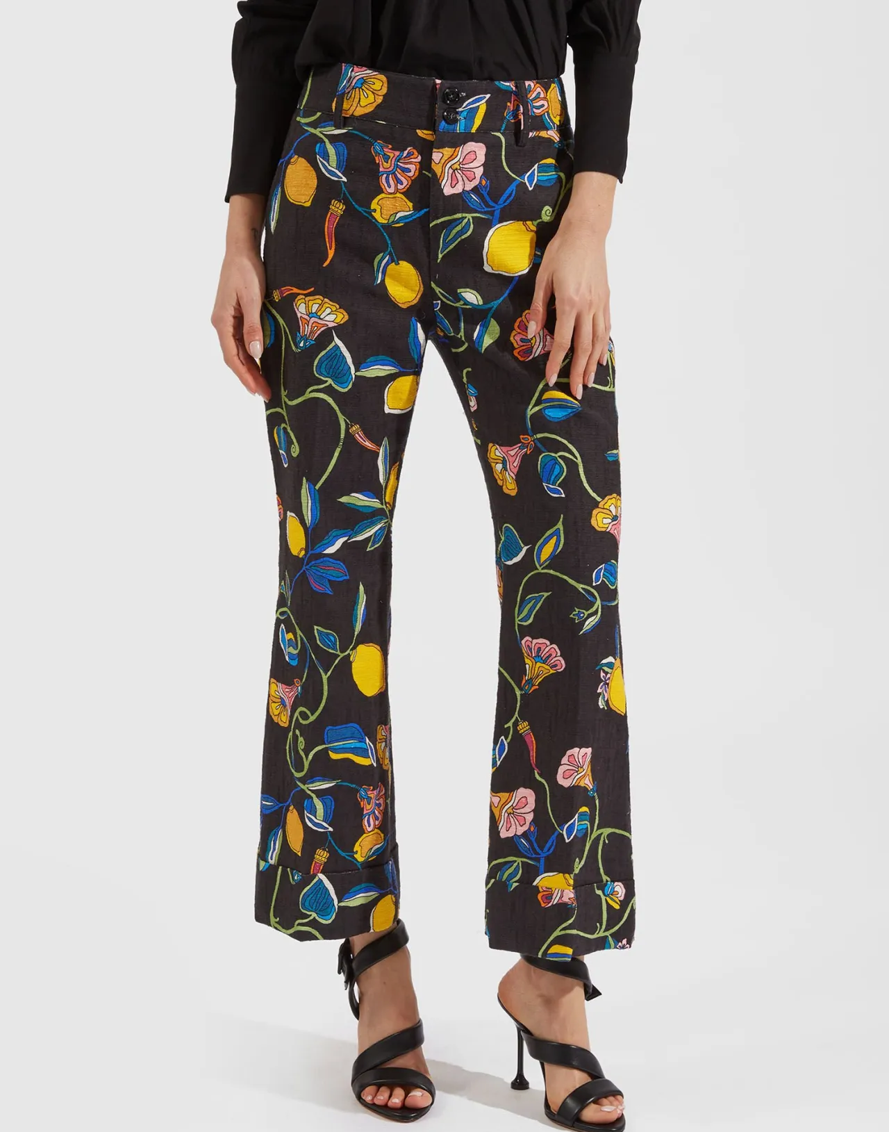 Pantaloni Hendrix Borboni in Tessuto Shot Cotton - Stile Vintage Moderno La DoubleJ 

(：、