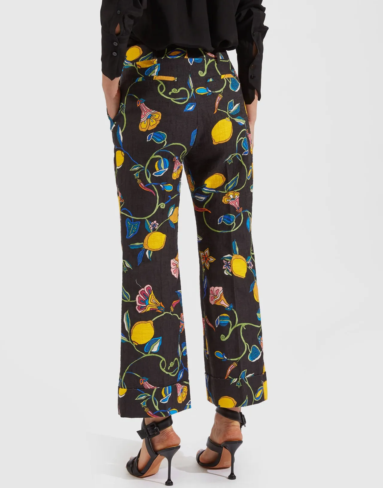 Pantaloni Hendrix Borboni in Tessuto Shot Cotton - Stile Vintage Moderno La DoubleJ 

(：、