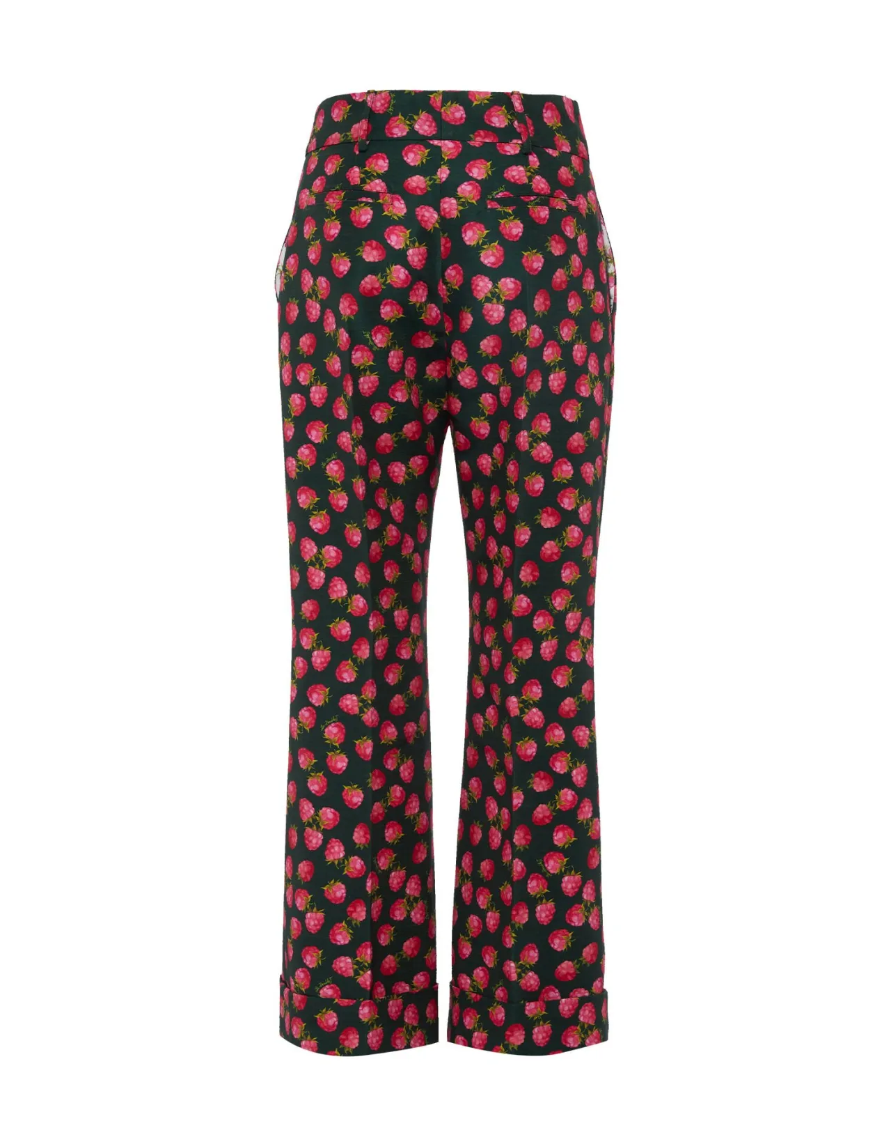 Eleganti Pantaloni Hendrix di La DoubleJ 
in Esclusiva Lana Cady - Tinta Smeraldo Lampone 
con Dettagli Miniaturizzati