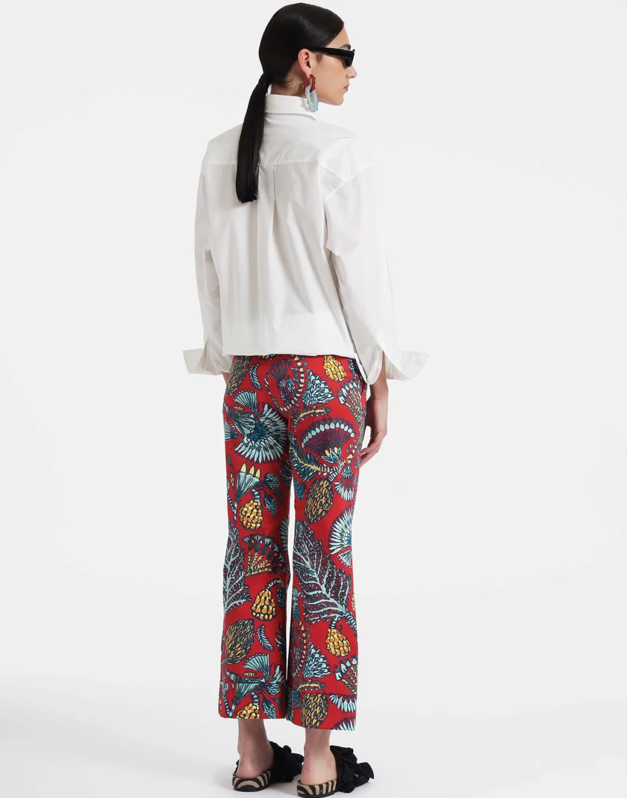 Pantaloni Comodi Hendrix di La DoubleJ - Tinta Rosso Sicomoro in Cotone Elasticizzato Pesante dal Tocco Elegante