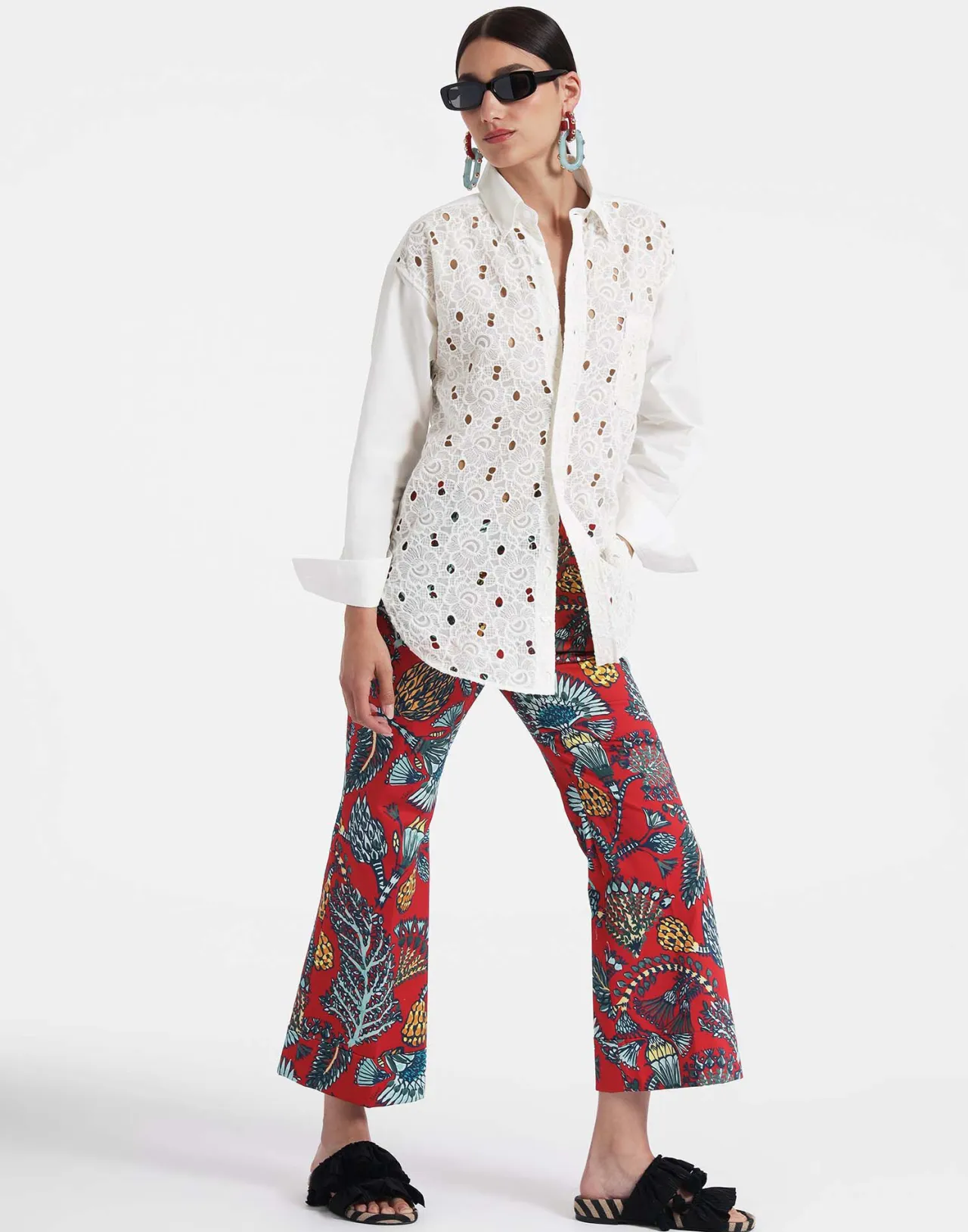 Pantaloni Comodi Hendrix di La DoubleJ - Tinta Rosso Sicomoro in Cotone Elasticizzato Pesante dal Tocco Elegante
