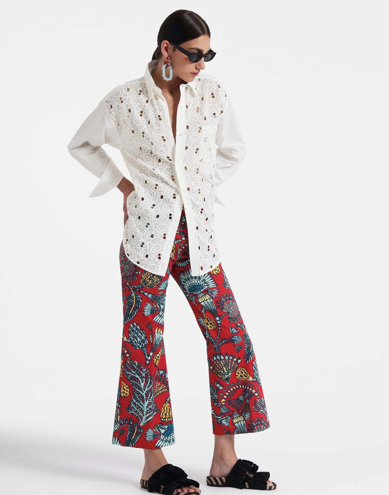 Pantaloni Comodi Hendrix di La DoubleJ - Tinta Rosso Sicomoro in Cotone Elasticizzato Pesante dal Tocco Elegante