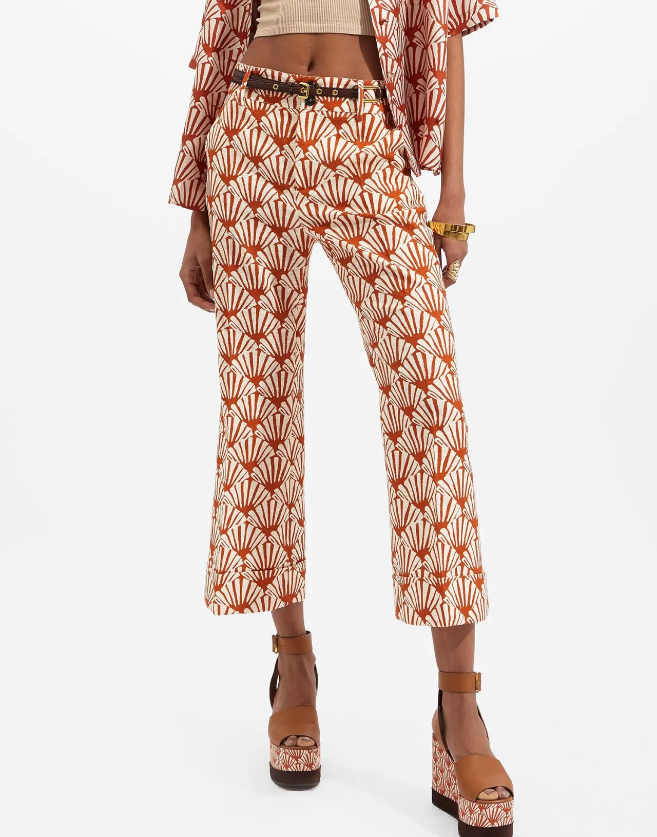 Hendrix Pantalone Elegante in Cotone Shot Ventaglio - Stile Unico La DoubleJ con Prezzo Accessibile, Perfette per Ogni Occasione