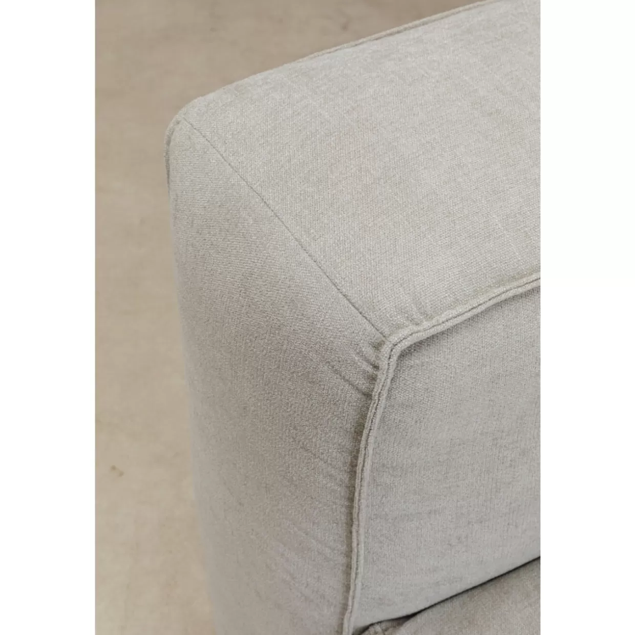 KARE Design - Divano Moderno Henry Elements 2 Posti con Schienale Laterale Sinistro in Tessuto Bianco Panna
