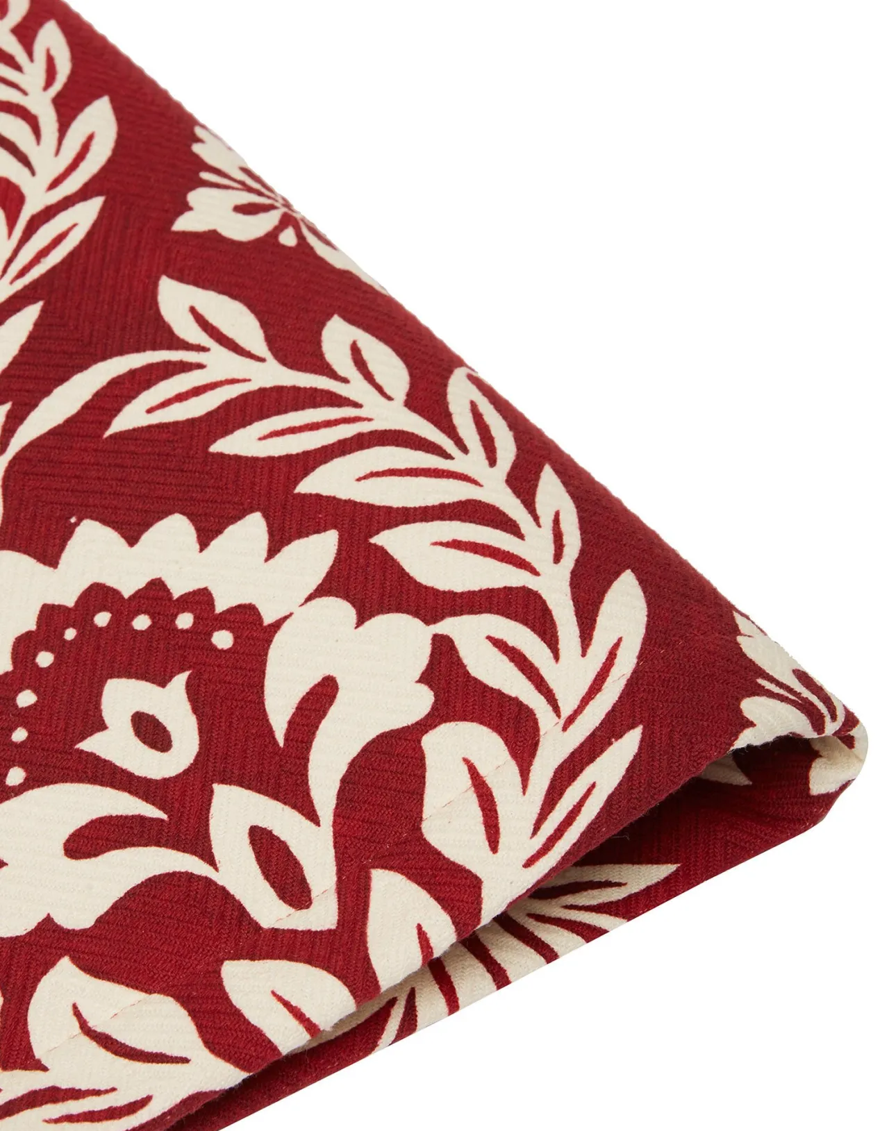 La DoubleJ - Set di 2 Sottopiatti in Cotone Bordeaux con Motivo Chevron, Collezione Garland
