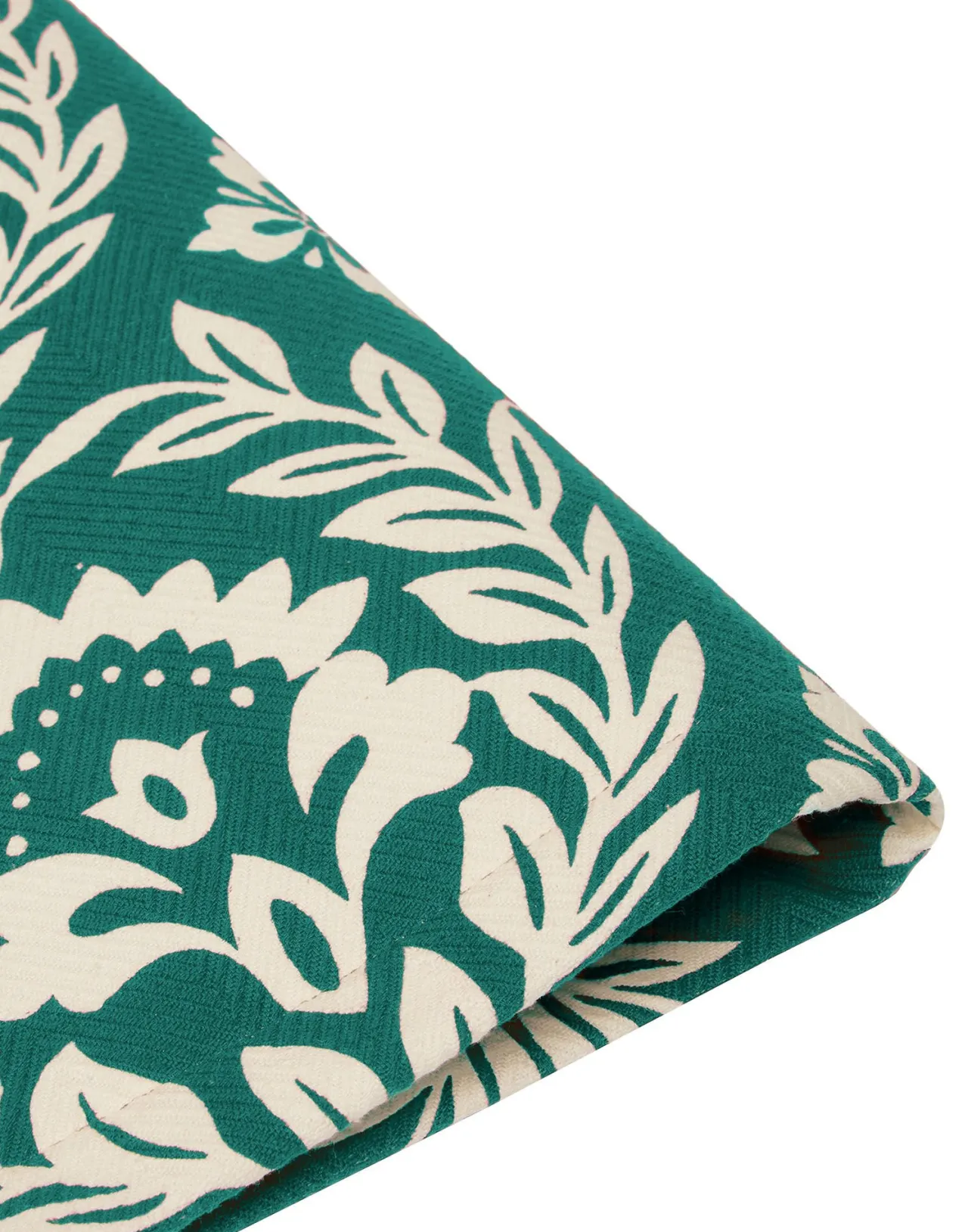 Set di 2 Sottopiatti La DoubleJ - Motivo Chevron in Cotone Verde Ghirlanda con Finitura Spina di Pesce
