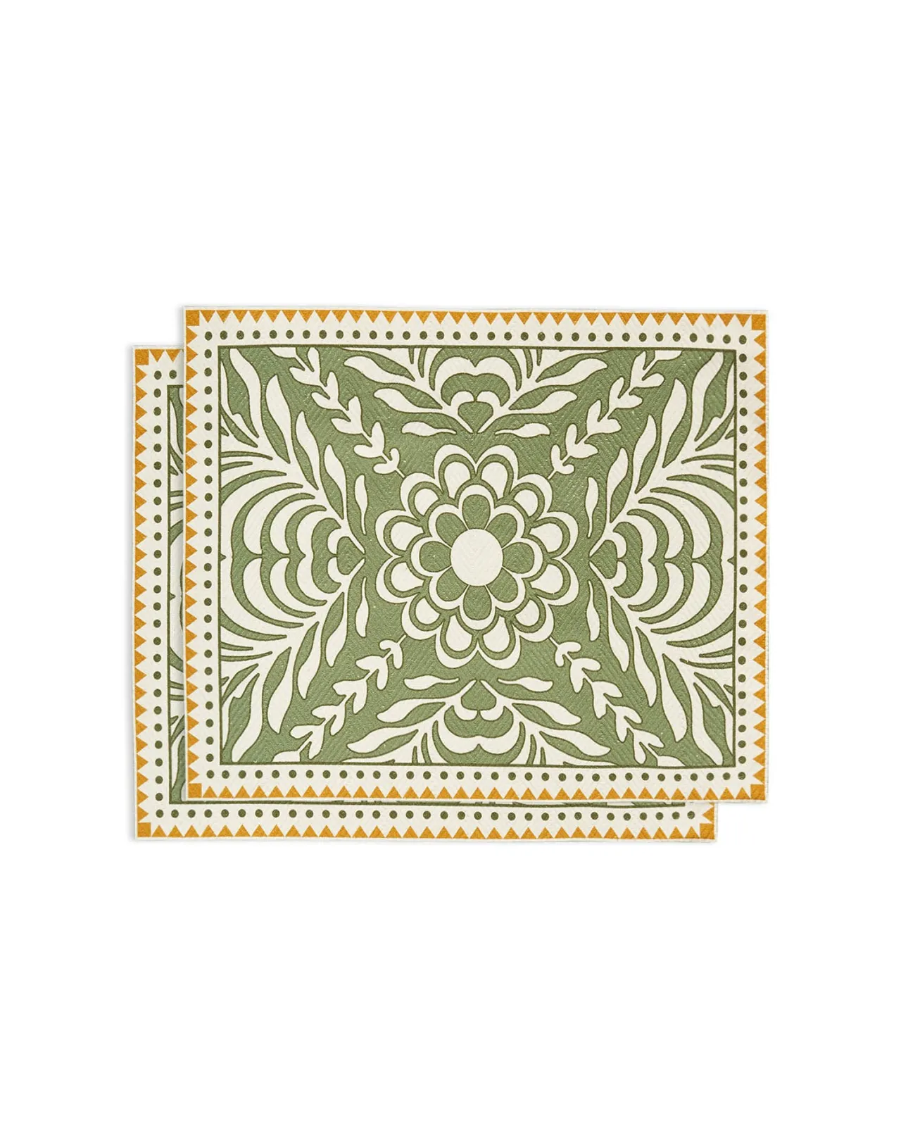 Tovagliette La DoubleJ in Cotone Spina di Pesce – Set da 2 Verde Chiaro Tudor con Motivo Chevron, Edizione Speciale a Tempo Limitato