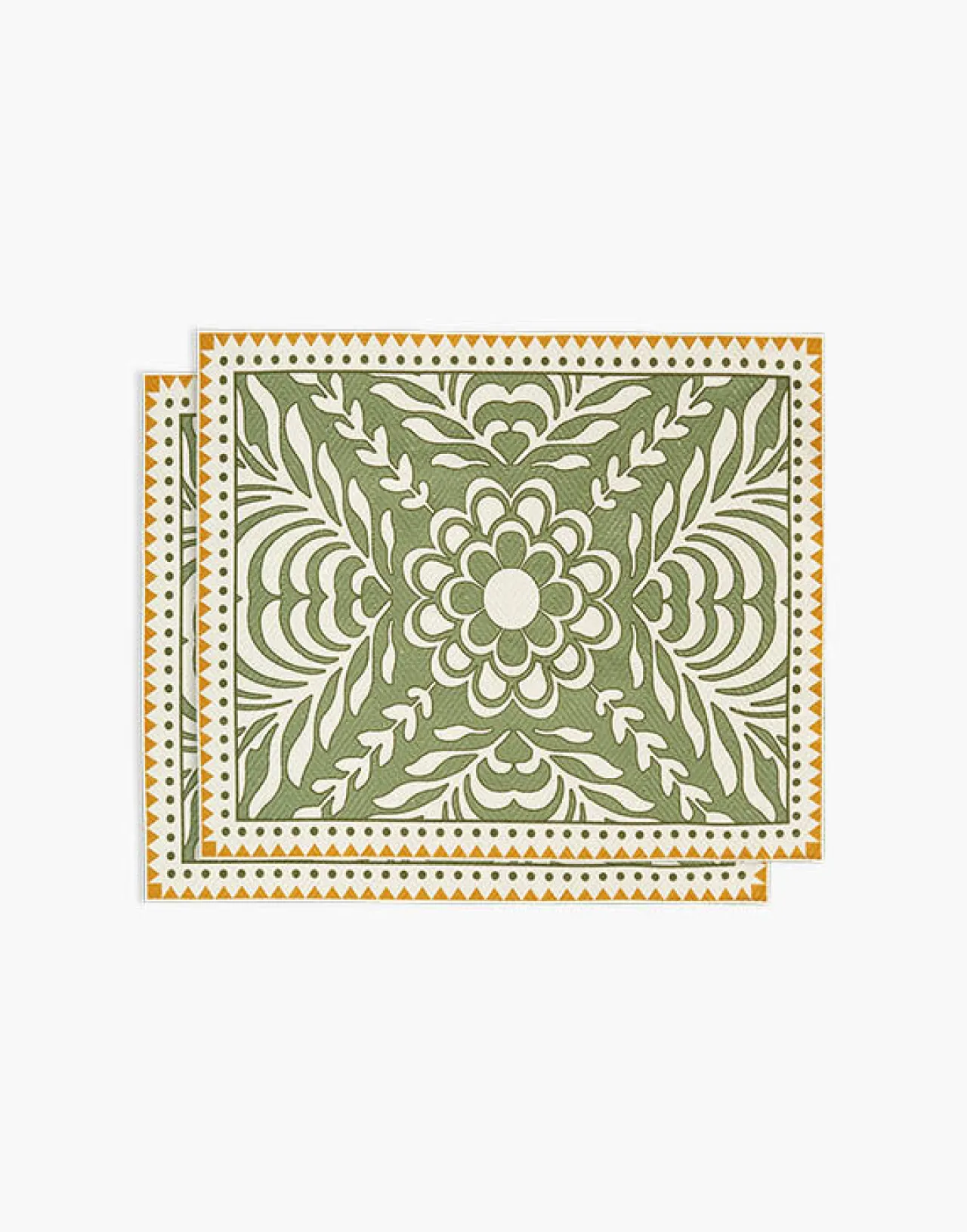 Tovagliette La DoubleJ in Cotone Spina di Pesce – Set da 2 Verde Chiaro Tudor con Motivo Chevron, Edizione Speciale a Tempo Limitato