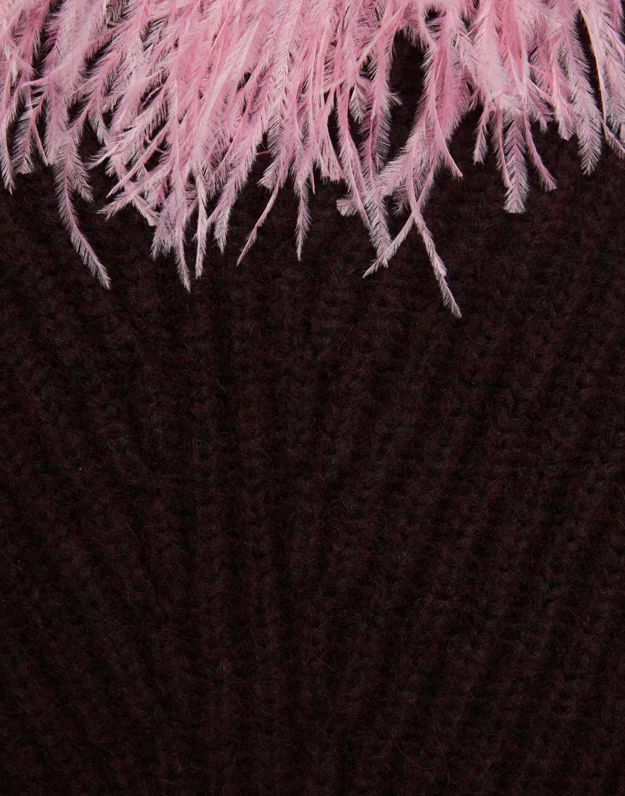 Cardigan con Piume La DoubleJ - Lana Morbida Borgogna Stile High Kick