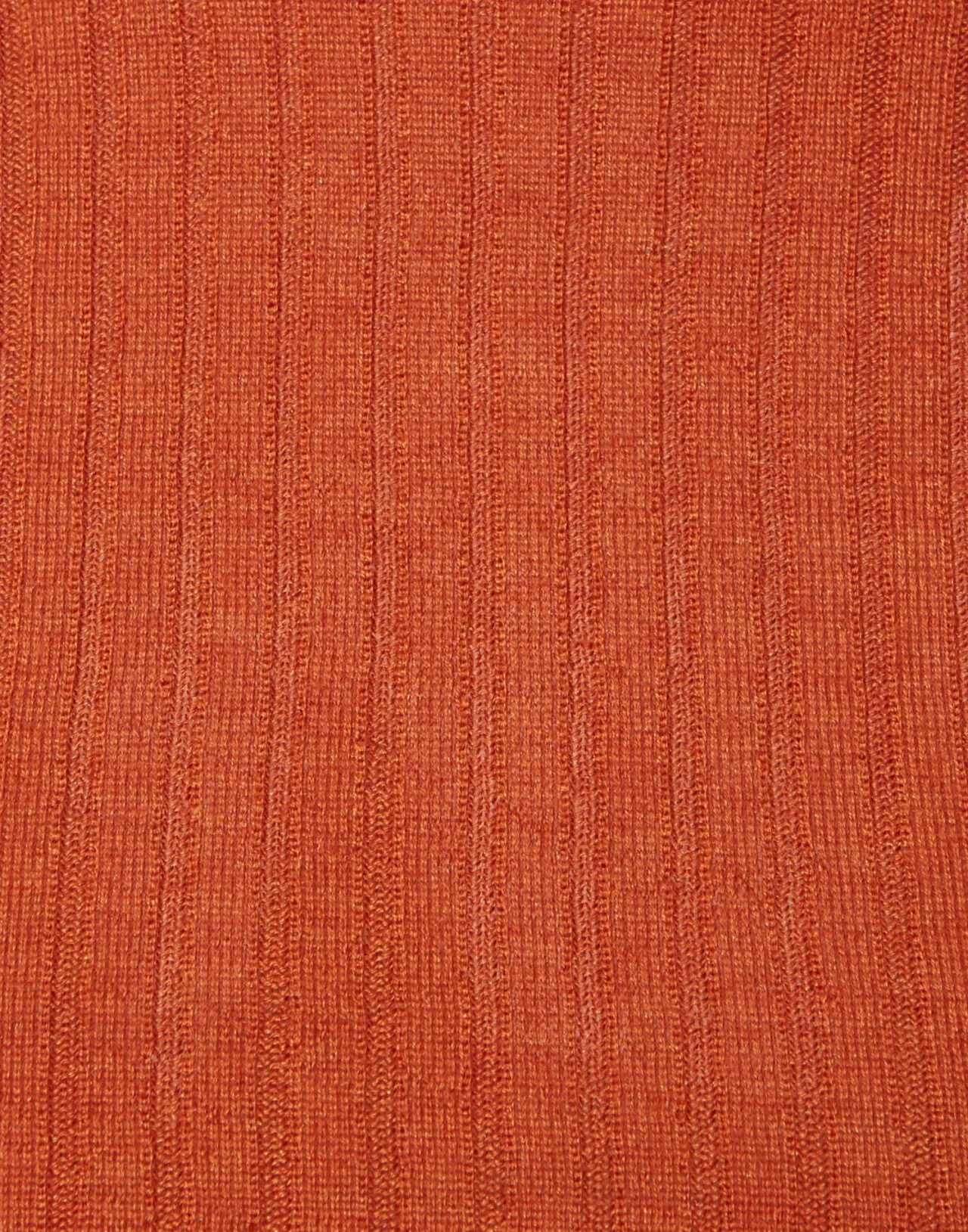 Elegante Top Alto alla Coscia La DoubleJ - Arancione in Cashmere Seta Rigato con Rifiniture a Piume | Edizione Limitata Prezzo Accessibile
