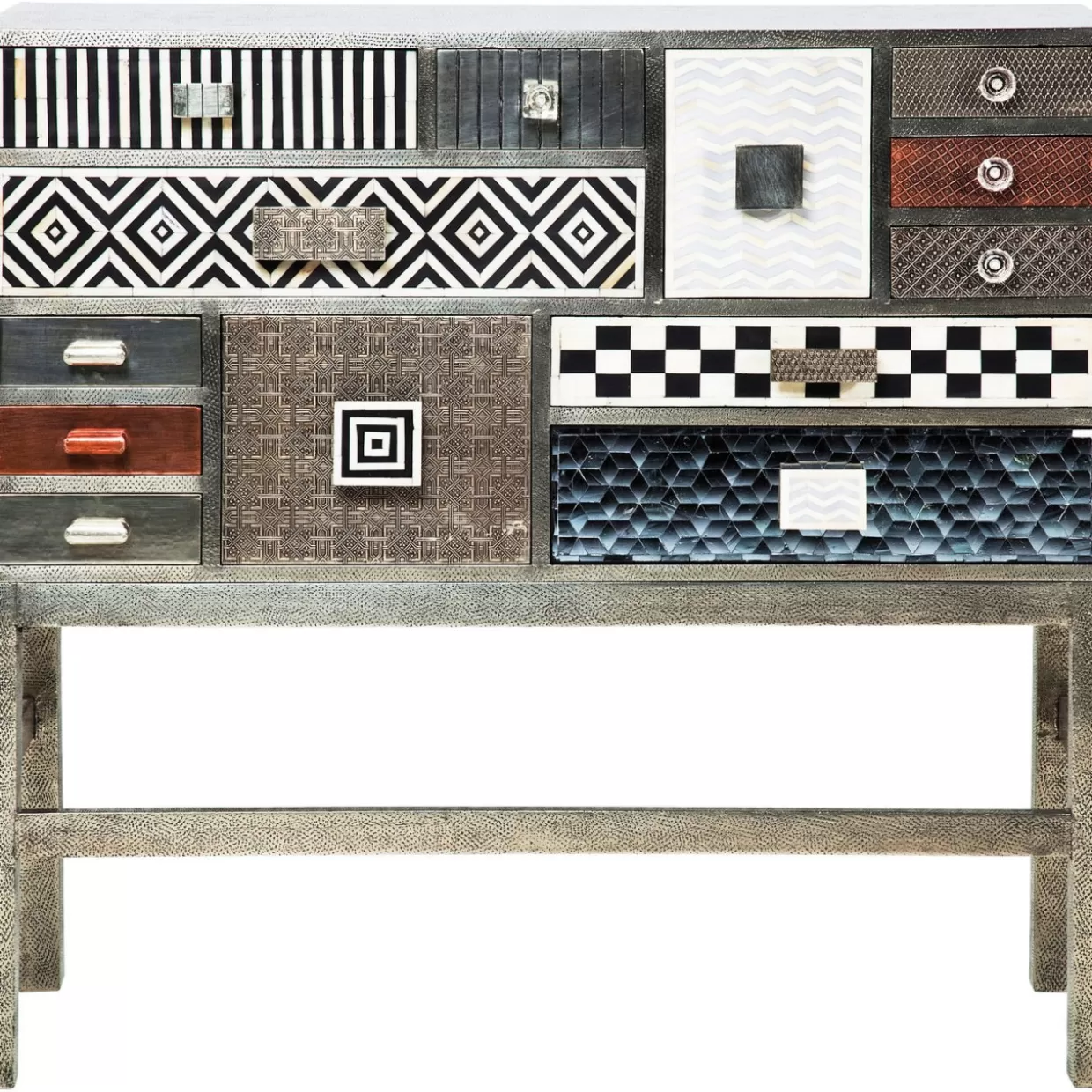 KARE Design: Comò e Credenze Chic con 13 Ante Stile Chalet - Alta Cassettiera Funzionale per Soggiorno o Ingresso