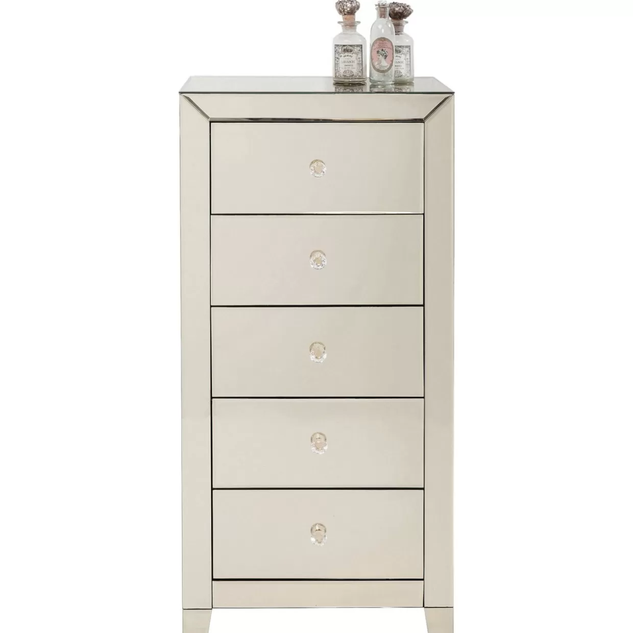 KARE Design Comò e Credenze d'Autore | Credenza Alta Champagne con 5 Ante, Eleganza Contemporanea per Arredi di Prestigio