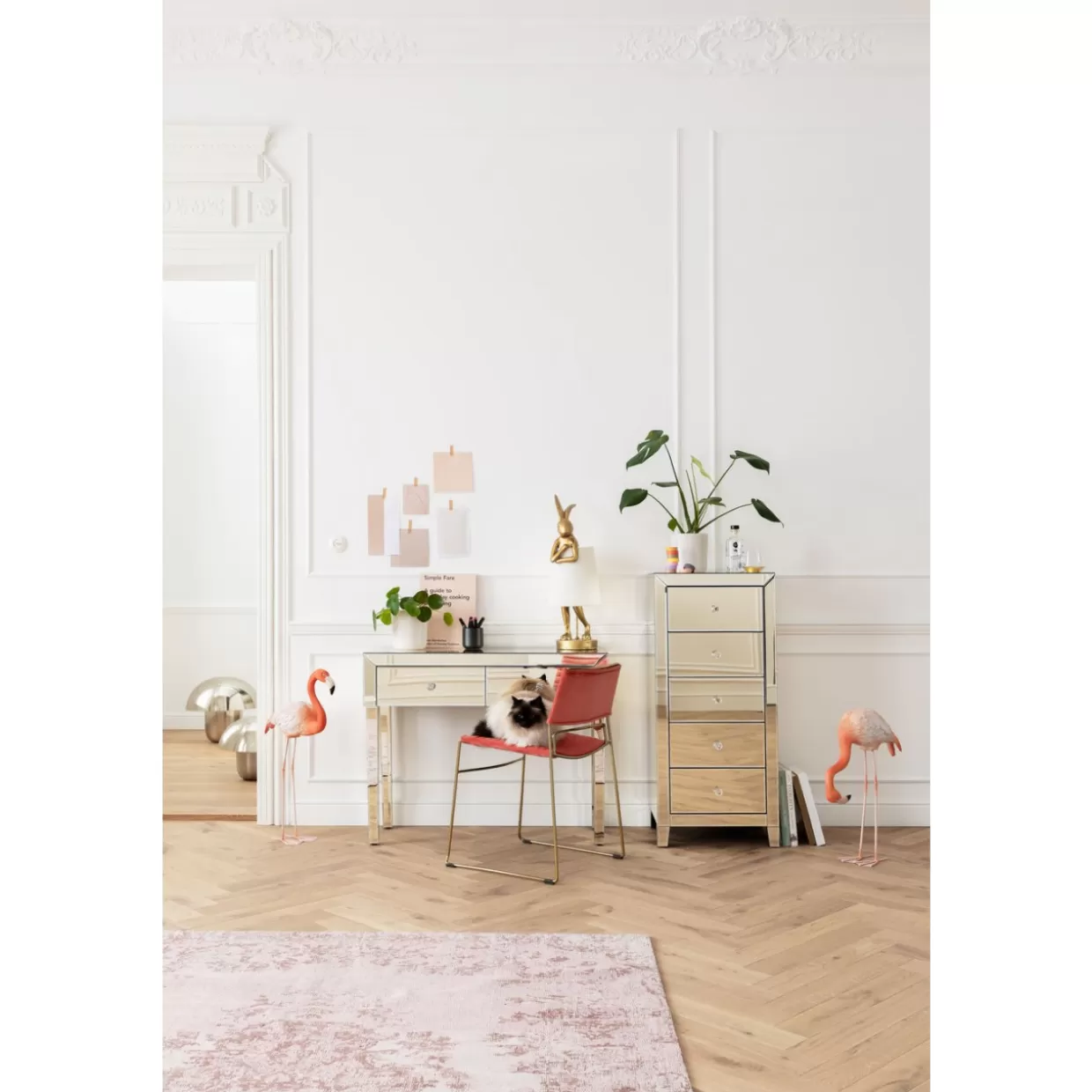 KARE Design Comò e Credenze d'Autore | Credenza Alta Champagne con 5 Ante, Eleganza Contemporanea per Arredi di Prestigio