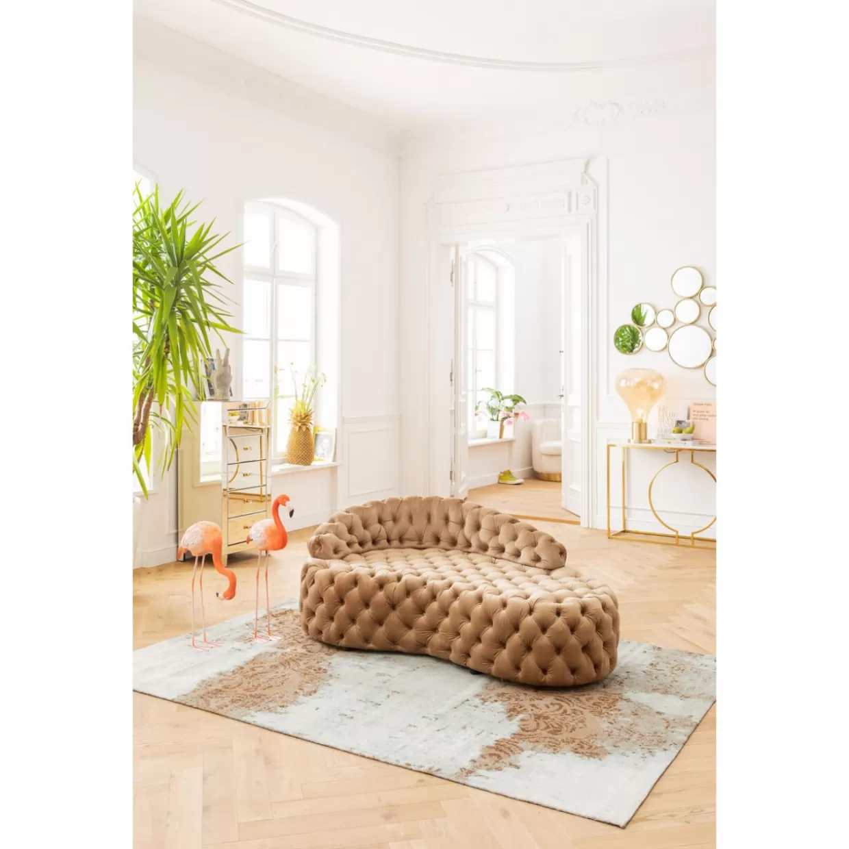 KARE Design Comò e Credenze d'Autore | Credenza Alta Champagne con 5 Ante, Eleganza Contemporanea per Arredi di Prestigio