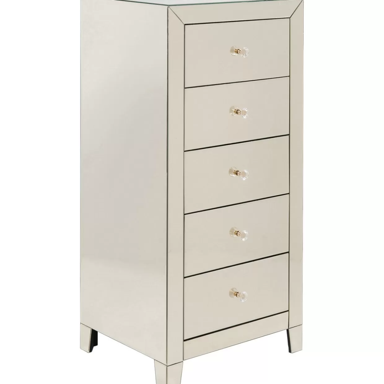 KARE Design Comò e Credenze d'Autore | Credenza Alta Champagne con 5 Ante, Eleganza Contemporanea per Arredi di Prestigio