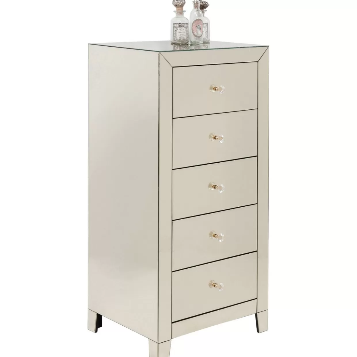 KARE Design Comò e Credenze d'Autore | Credenza Alta Champagne con 5 Ante, Eleganza Contemporanea per Arredi di Prestigio