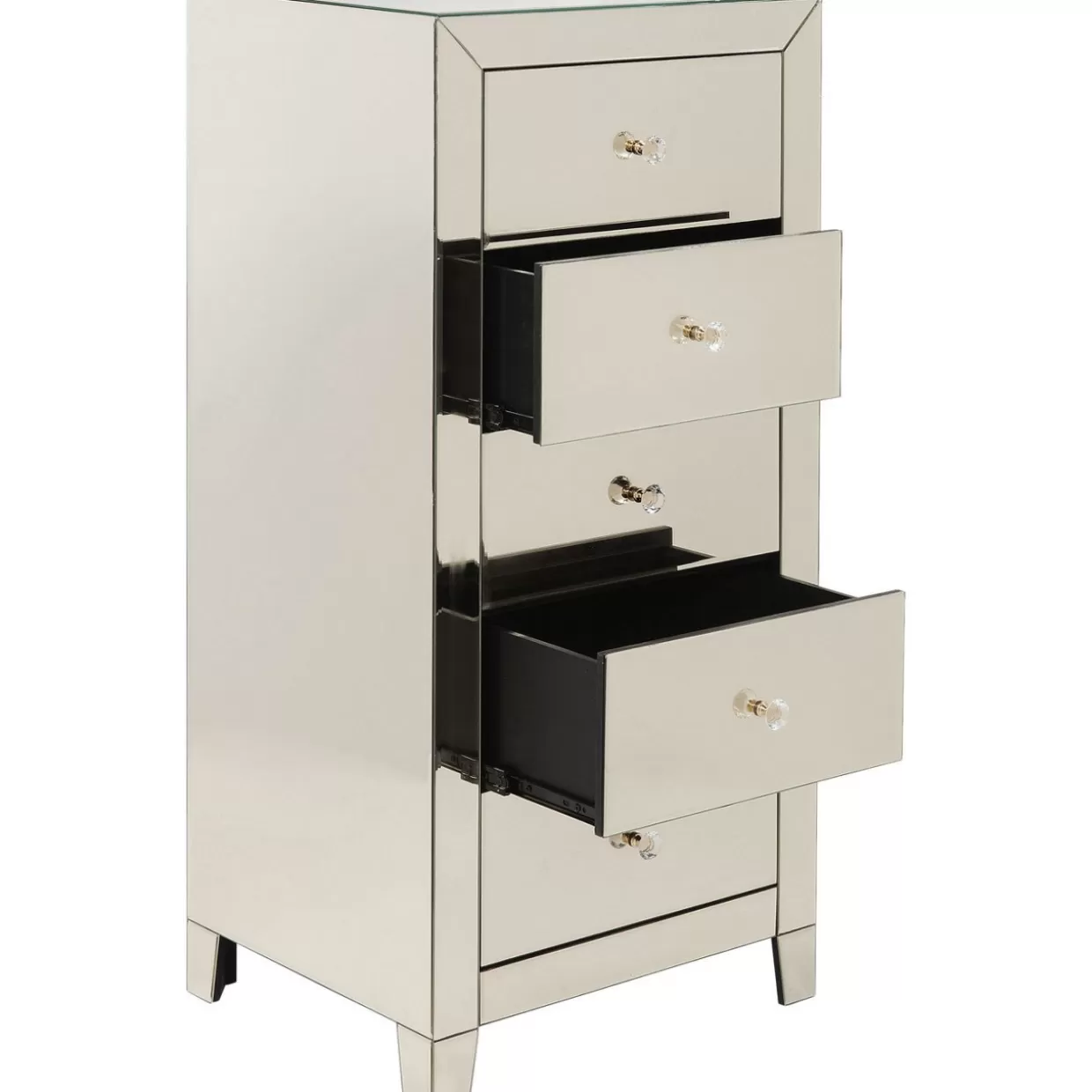 KARE Design Comò e Credenze d'Autore | Credenza Alta Champagne con 5 Ante, Eleganza Contemporanea per Arredi di Prestigio