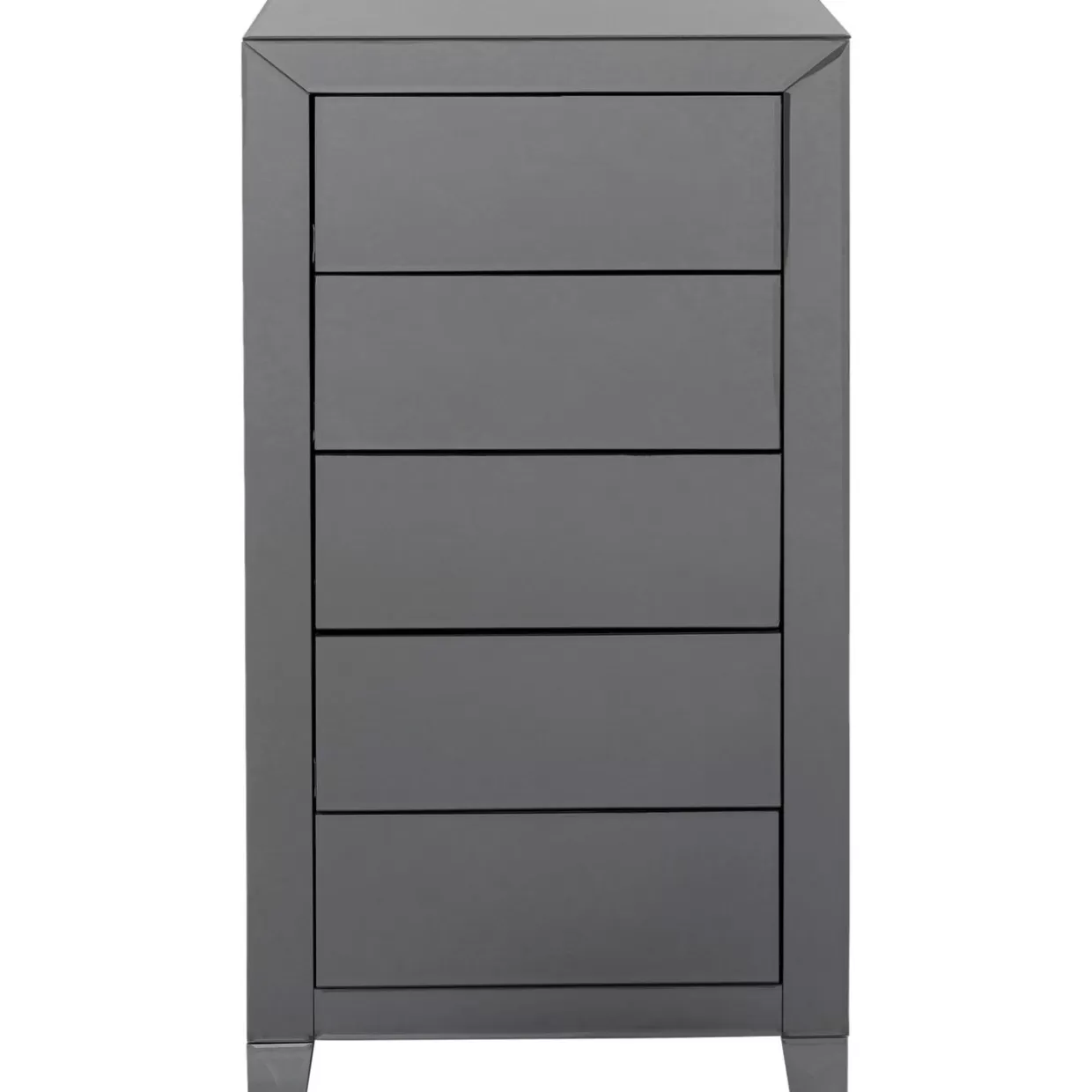 KARE Design - Credenza Alta con 5 Cassetti | Mobile Contenitore Moderno con Sistema di Apertura Soft-Touch, Grigio Antracite 

（：，