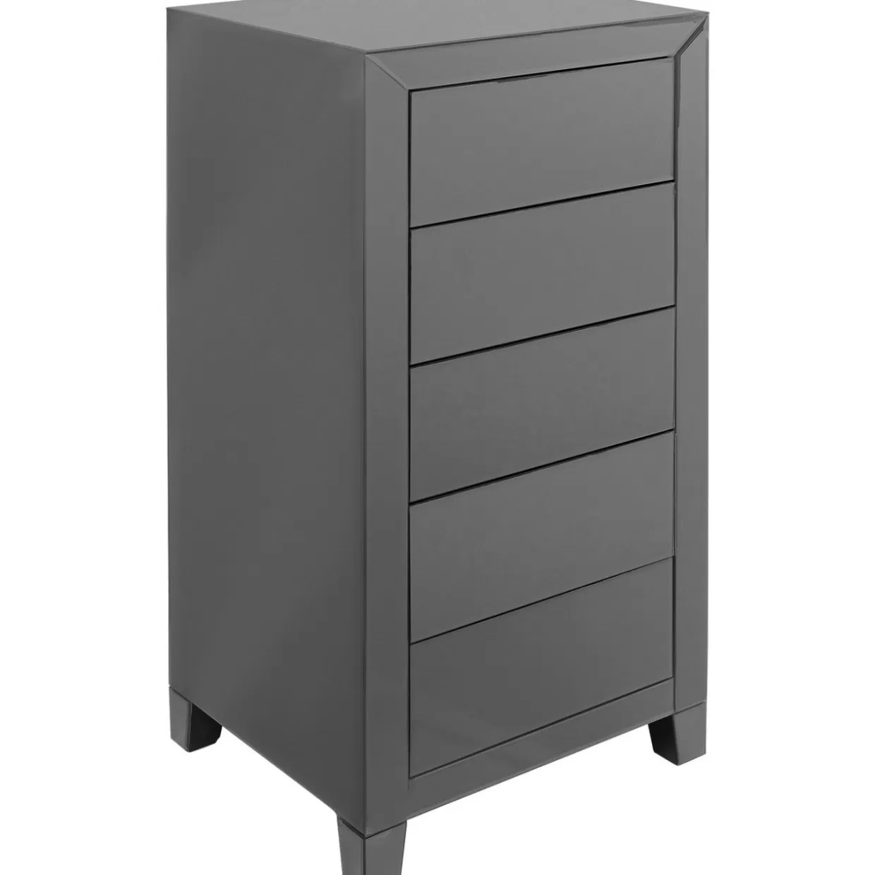 KARE Design - Credenza Alta con 5 Cassetti | Mobile Contenitore Moderno con Sistema di Apertura Soft-Touch, Grigio Antracite 

（：，