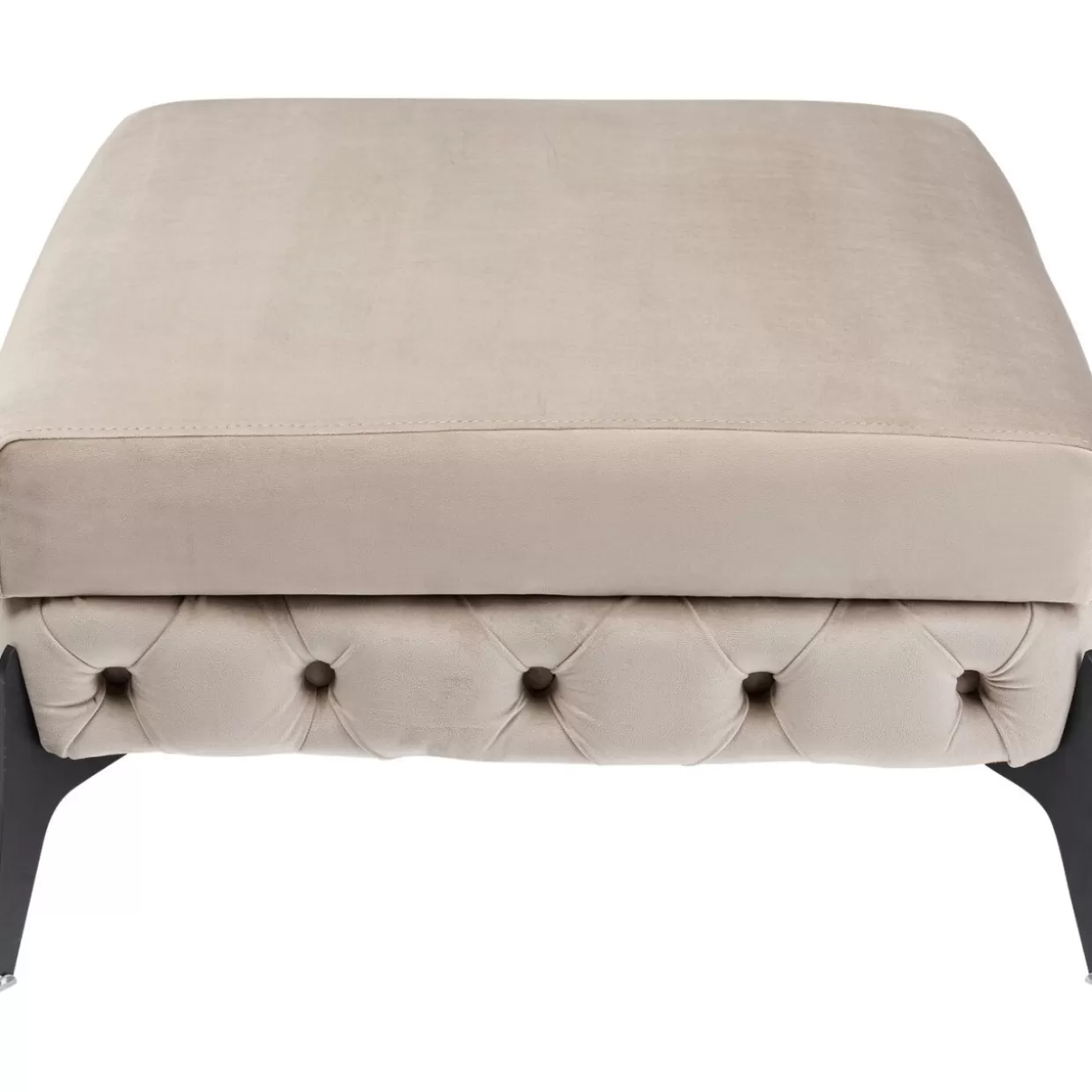 KARE Design - Panca Moderna con Sgabello Accogliente, Rivestimento in Velluto Beige Crema 80 cm - Soluzione Arredo Elegante per Interni
