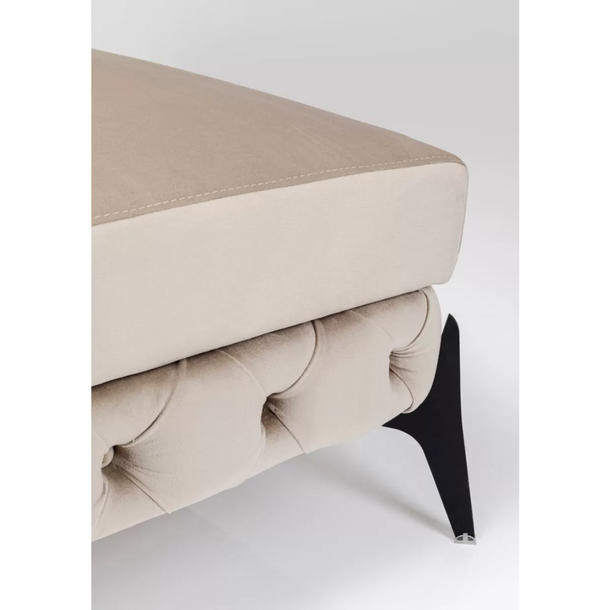 KARE Design - Panca Moderna con Sgabello Accogliente, Rivestimento in Velluto Beige Crema 80 cm - Soluzione Arredo Elegante per Interni