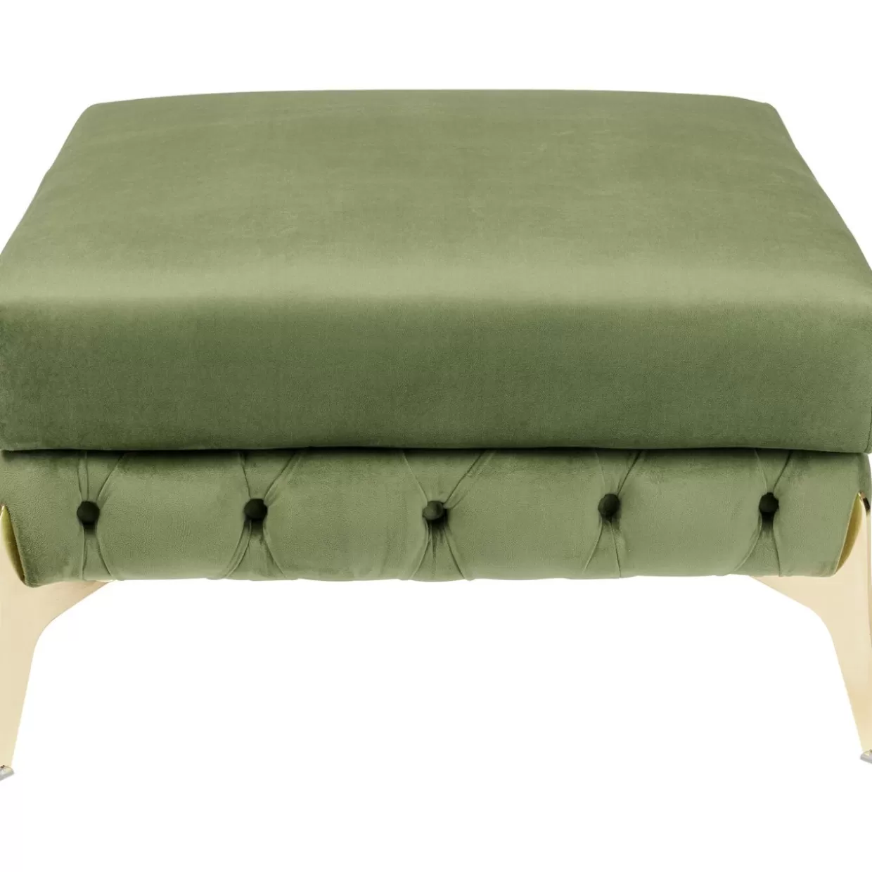 Design KARE - Panche Imbottite con Poggiapiedi Coordinato in Velluto Verde Smeraldo, 80 cm di Larghezza per Arredi Confortevoli con Tocco Elegante