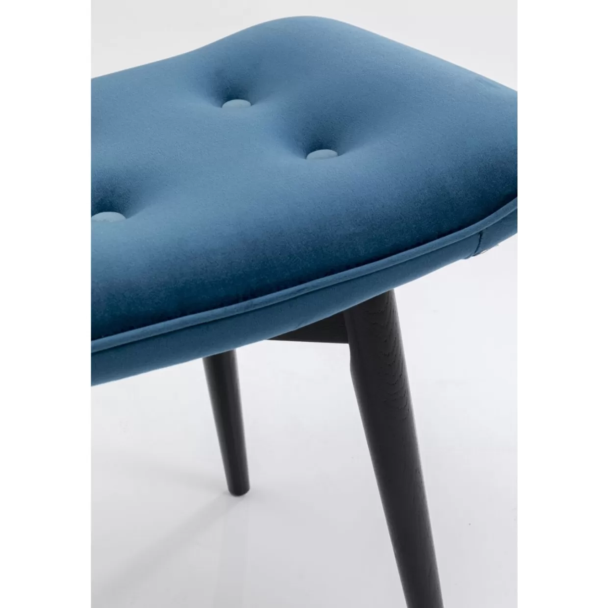 KARE Design Pouf o Panchetta Moderna in Velluto Vicky - Nero e Verde Petrolio Intenso, Misure 46x59 cm