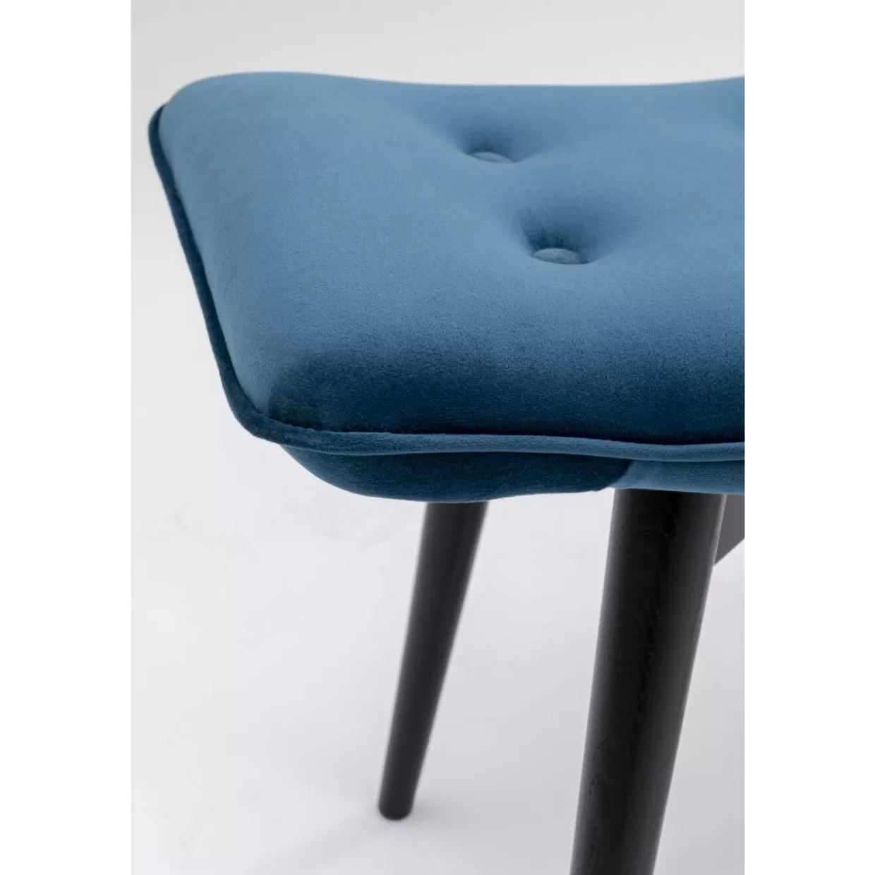 KARE Design Pouf o Panchetta Moderna in Velluto Vicky - Nero e Verde Petrolio Intenso, Misure 46x59 cm